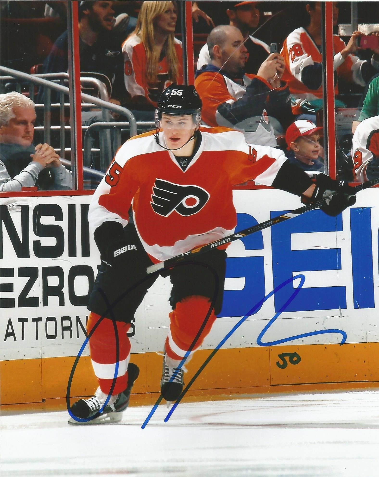 Autographed Samuel Morin Skating Philadelphia Flyers Hockey Photo