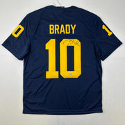 Autographed Tom Brady Michigan Wolverines Blue Authentic Limited Football Jersey