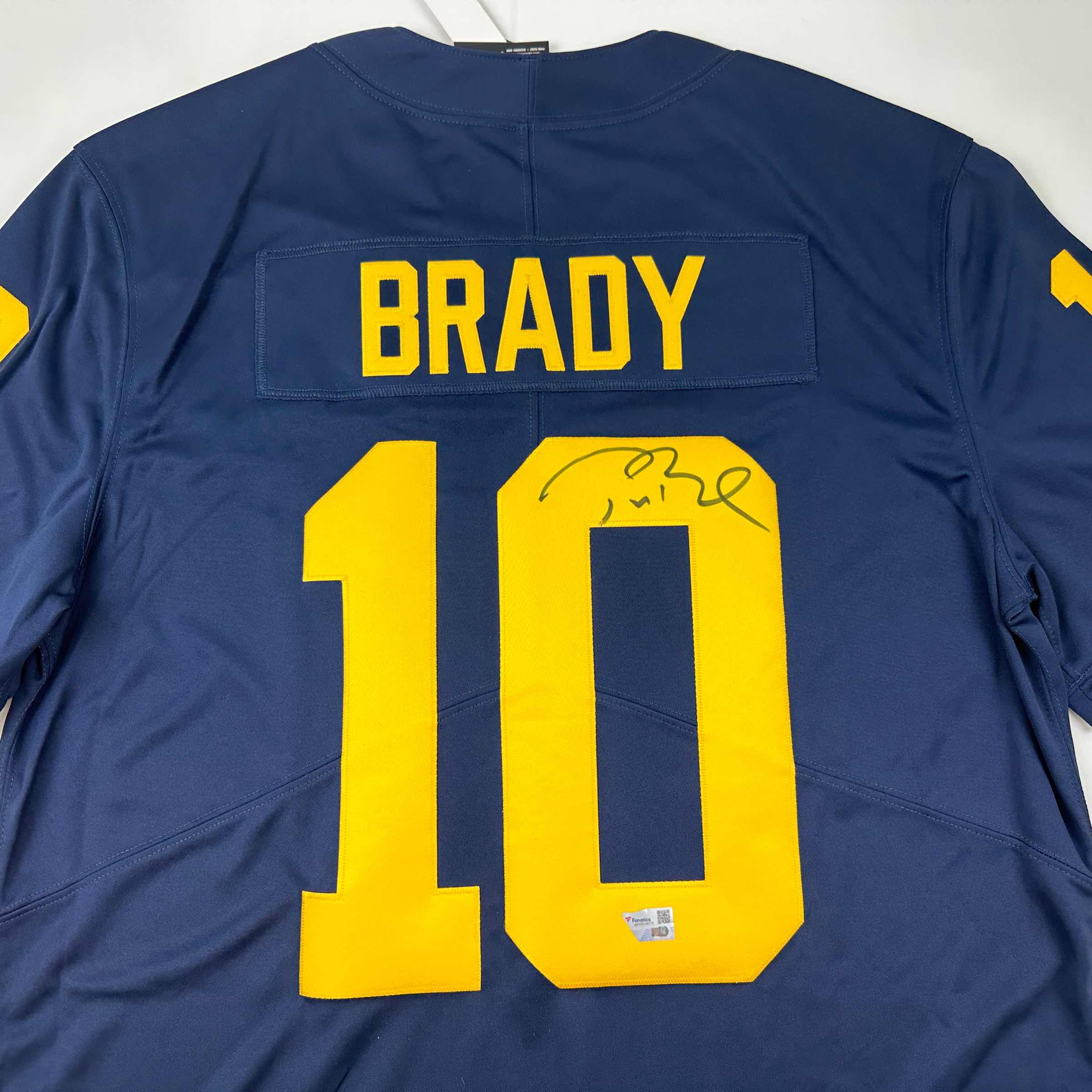 Autographed Tom Brady Michigan Wolverines Blue Authentic Limited Football Jersey