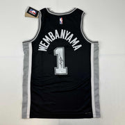 Autographed Victor Wembanyama San Antonio Spurs Black Authentic Swingman Basketball Jersey