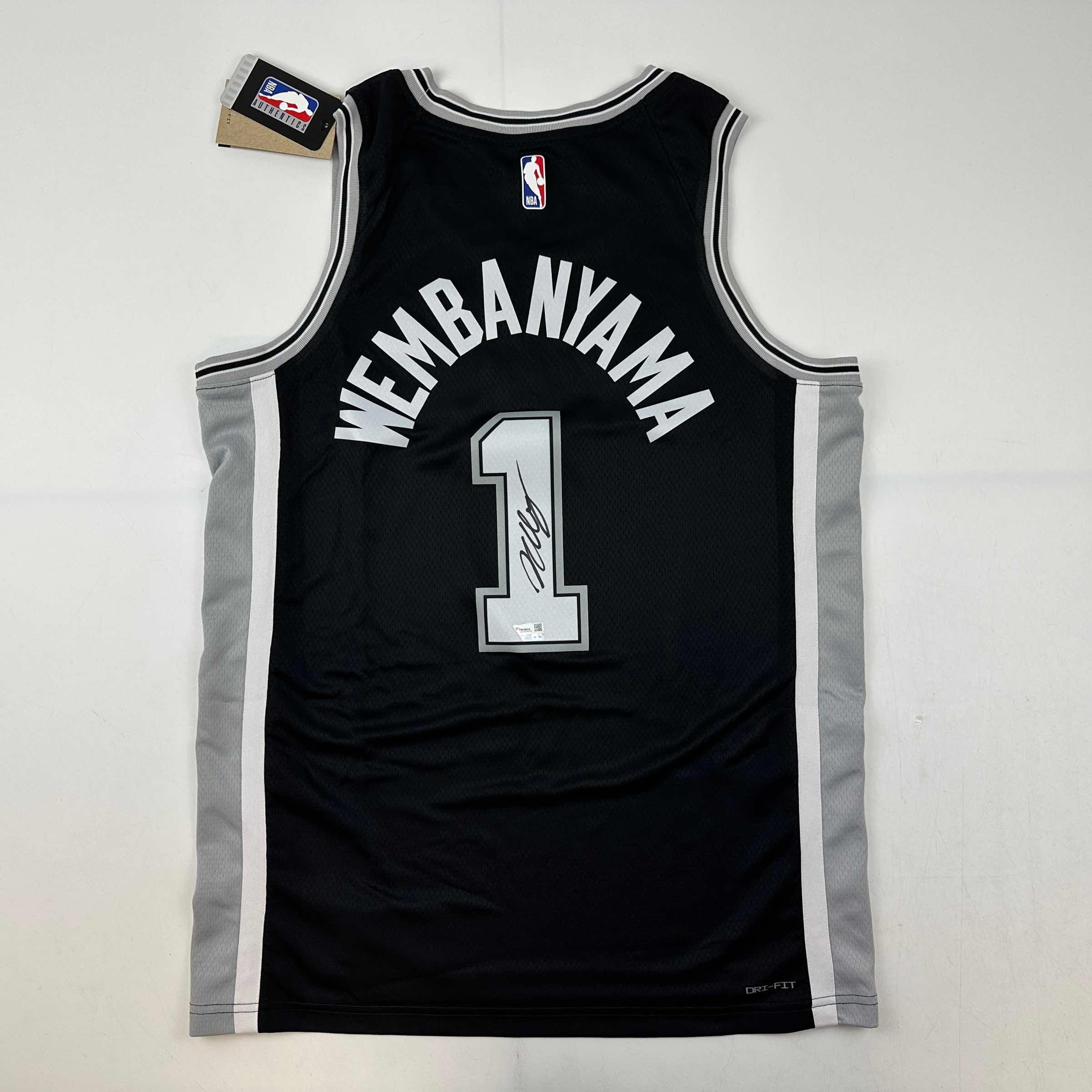 Autographed Victor Wembanyama San Antonio Spurs Black Authentic Swingman Basketball Jersey