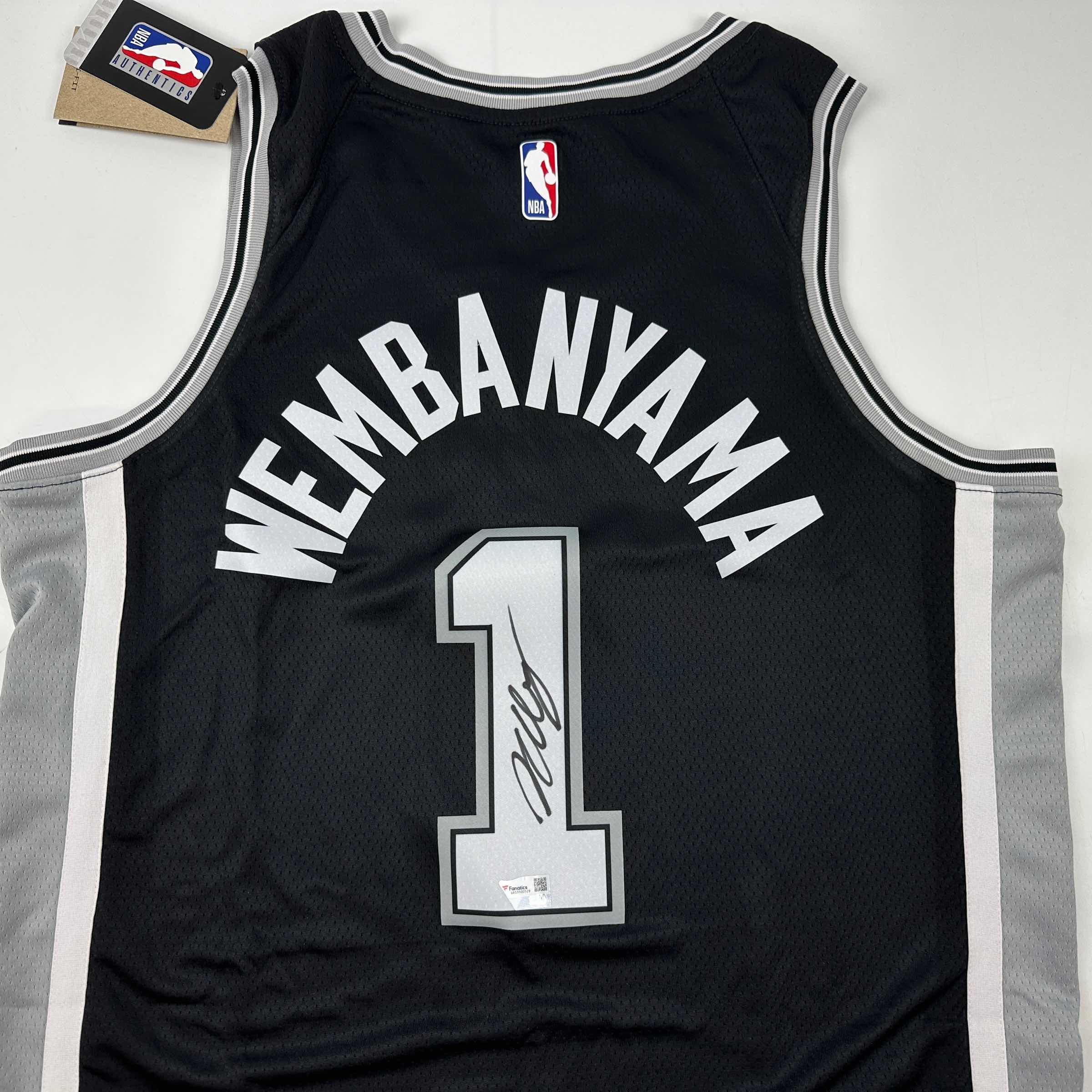 Autographed Victor Wembanyama San Antonio Spurs Black Authentic Swingman Basketball Jersey