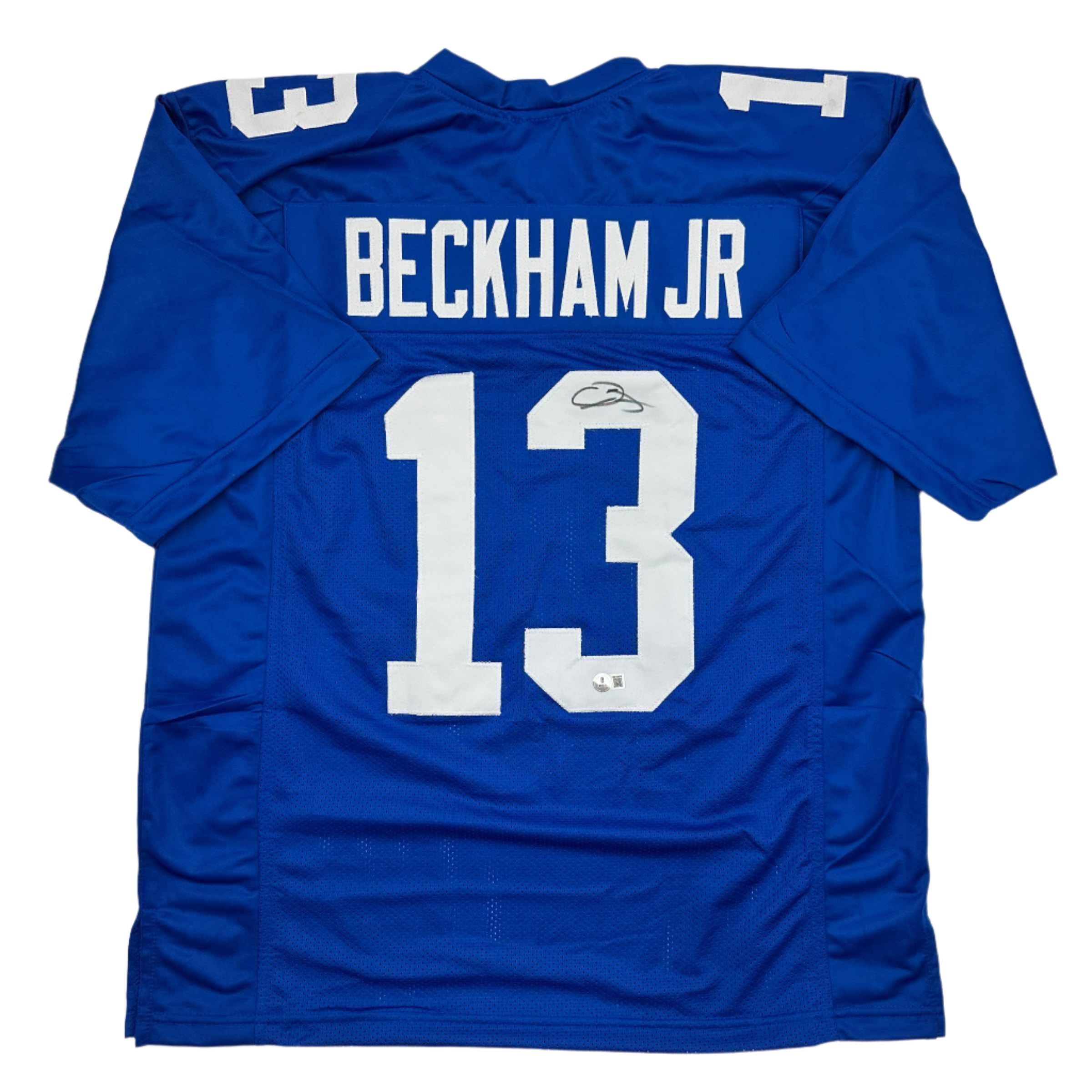 Autographed Odell Beckham Jr. New York Blue Football Jersey