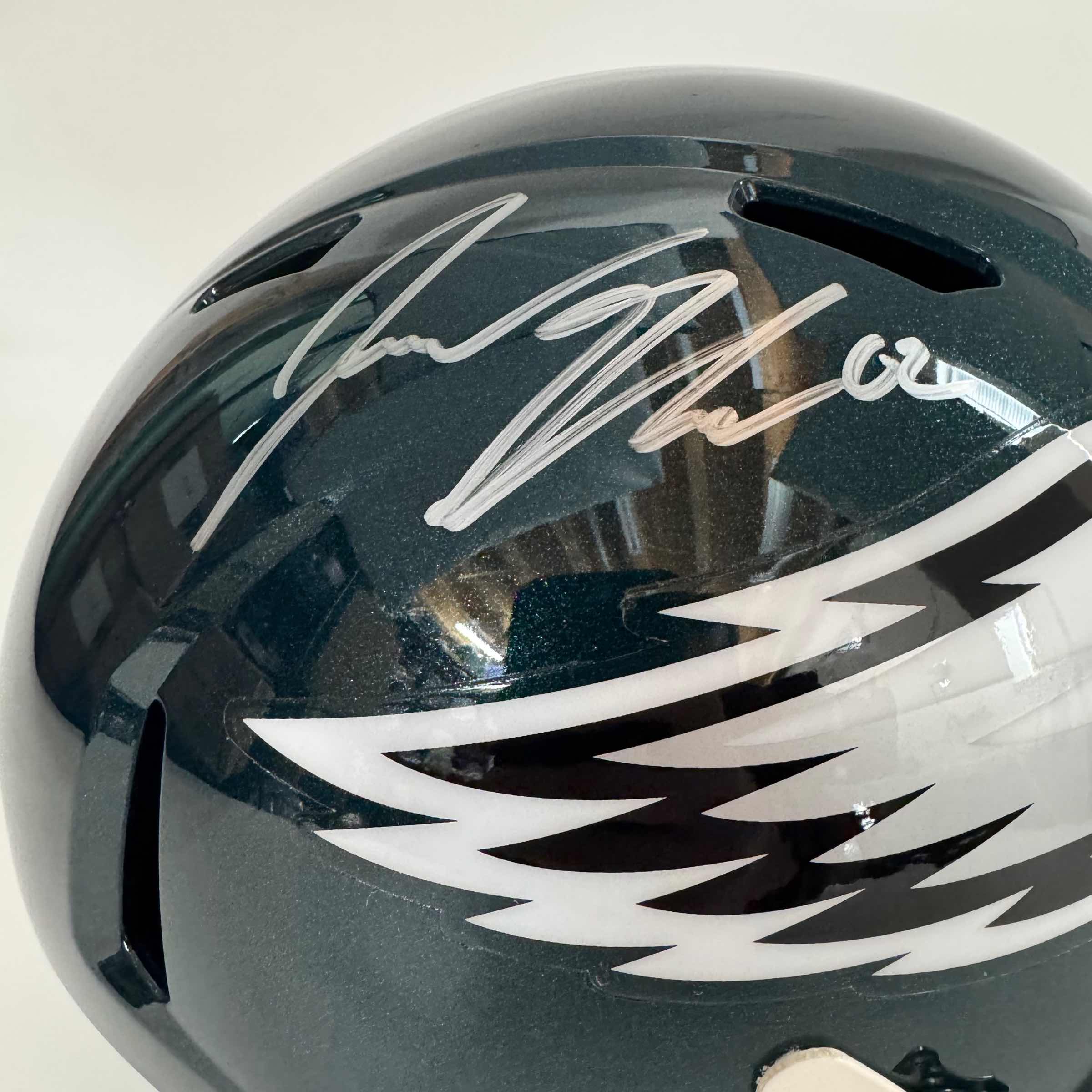 Autographed Jason Kelce Philadelphia Eagles Full Size Replica Football Helmet