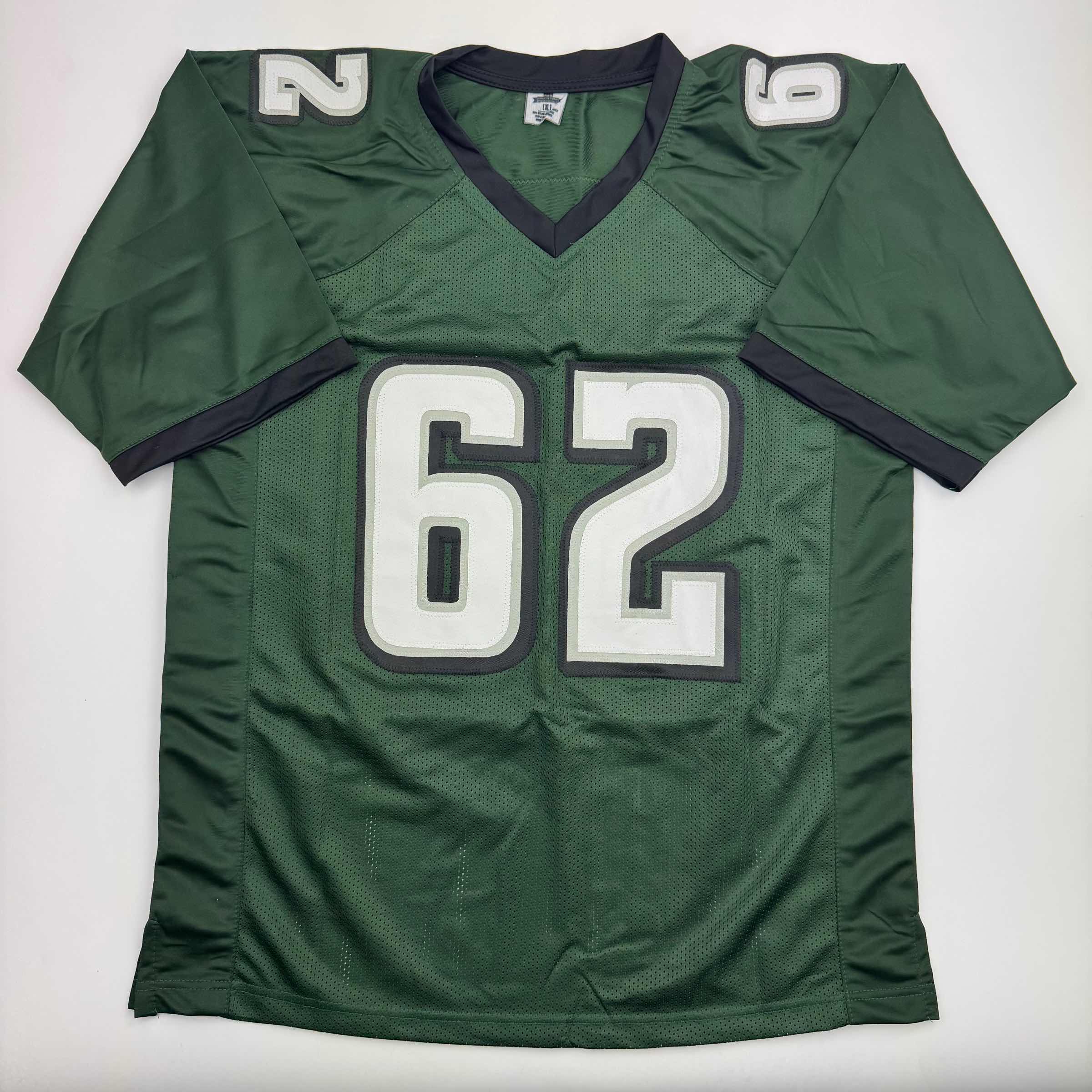 Autographed Jason Kelce Philadelphia Green Football Jersey