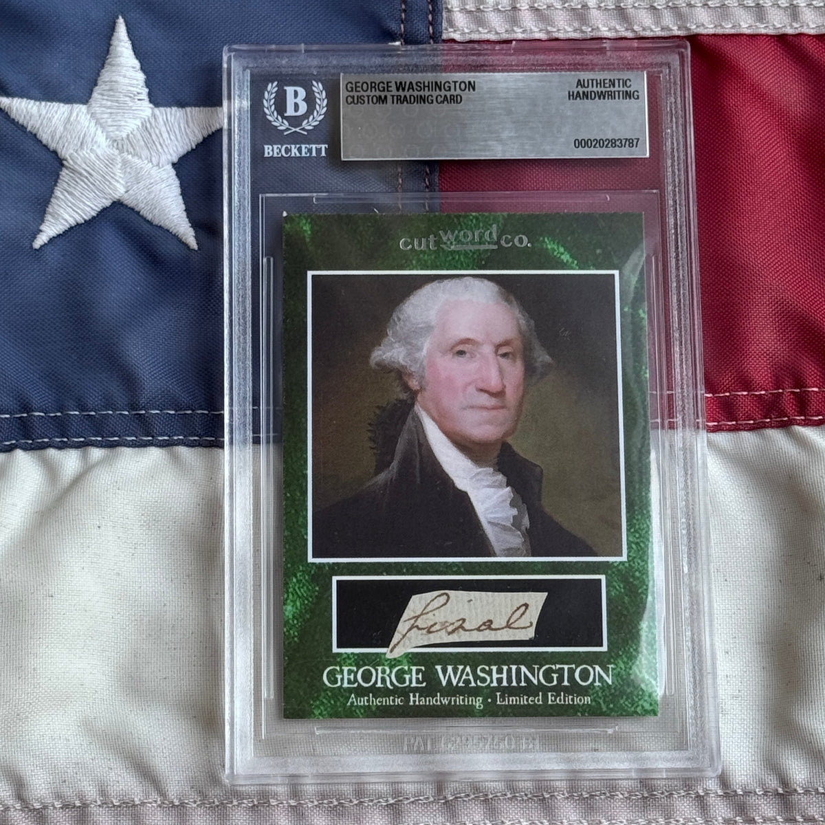 George Washington Beckett Encapsulated Handwriting Removed from an Autograph Letter Signed
