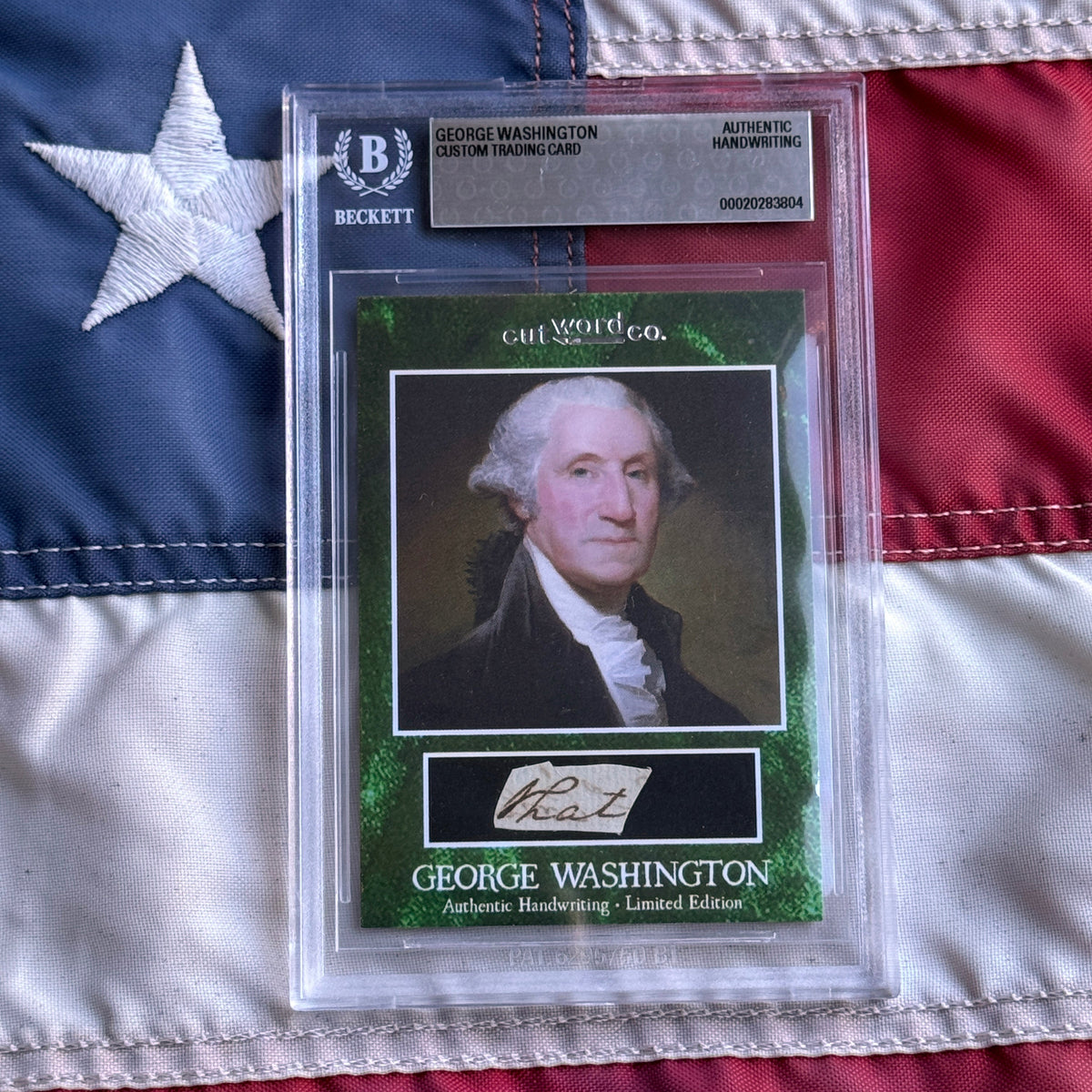 George Washington Beckett Encapsulated Handwriting Removed from an Autograph Letter Signed