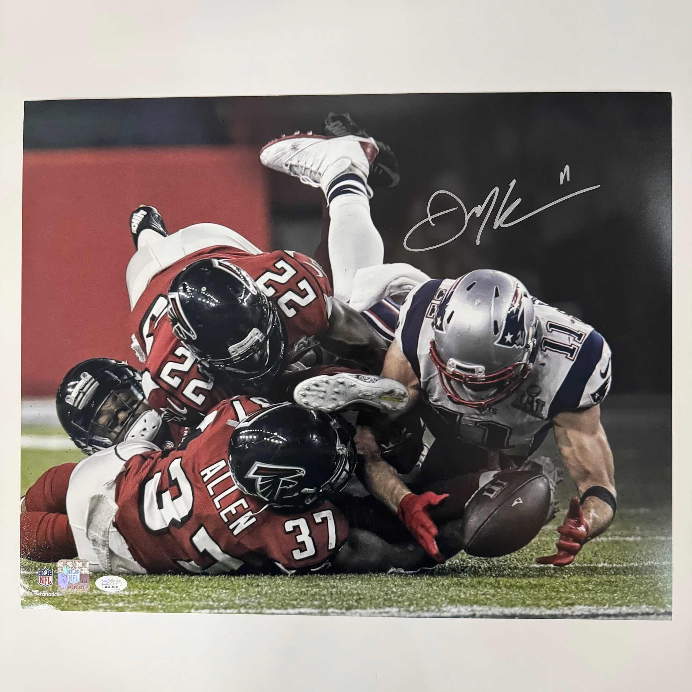 Autographed Julian Edelman New England Patriots 16x20 Unframed Football Photo