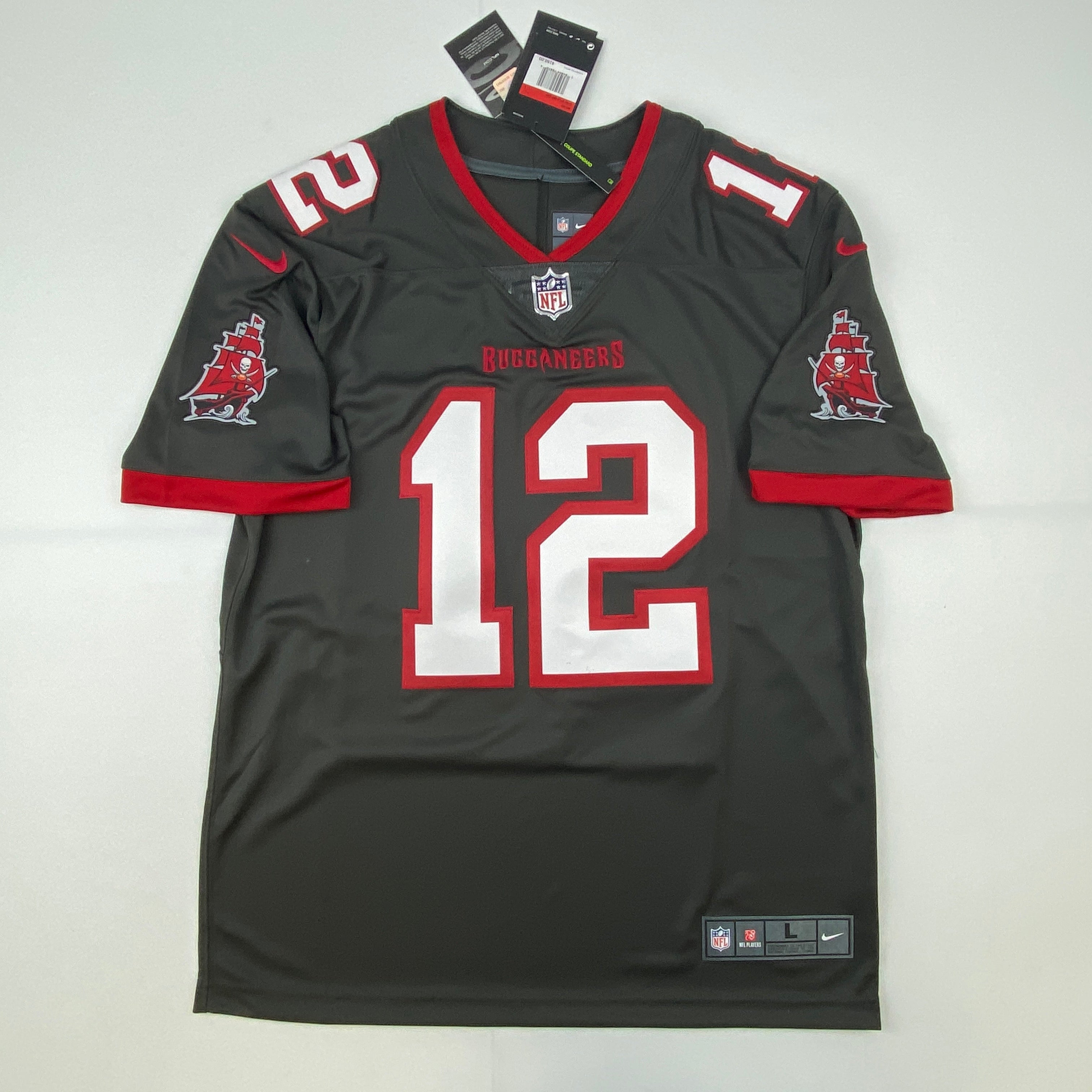 Autographed Tom Brady Tampa Bay Buccaneers Pewter Grey Authentic Nike Limited Football Jersey