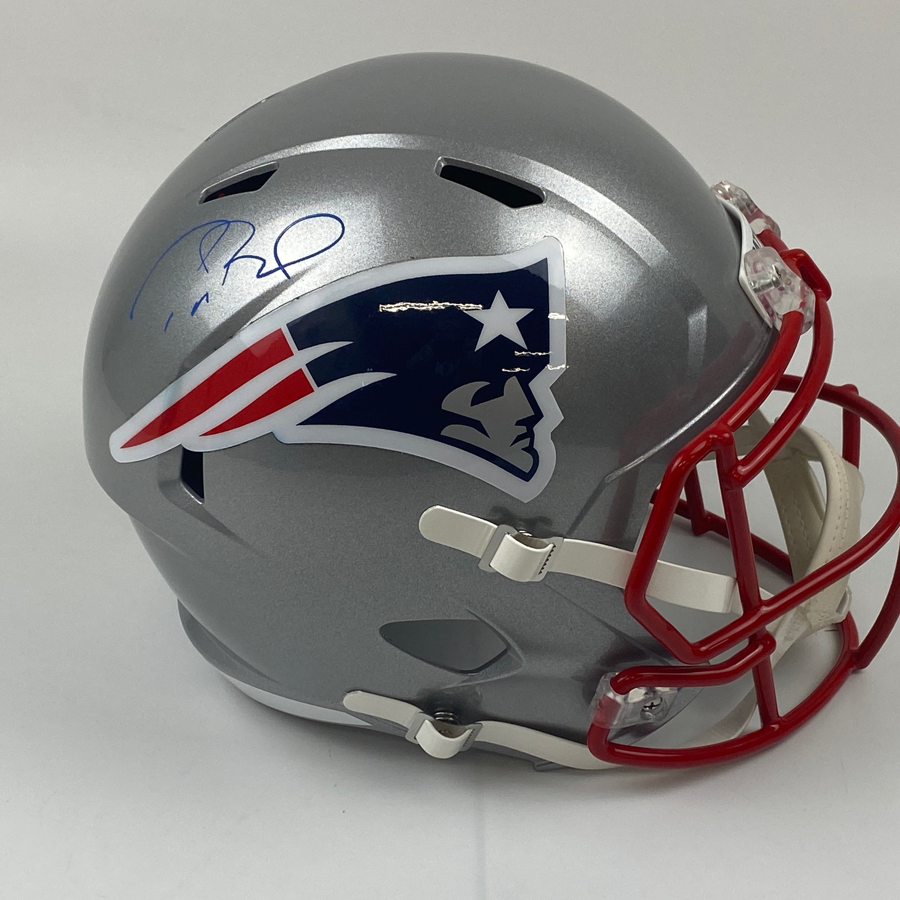 Autographed Tom Brady New England Patriots Full Size Speed Replica Football Helmet