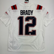 Autographed Tom Brady New England Patriots White Authentic Nike Limited Football Jersey