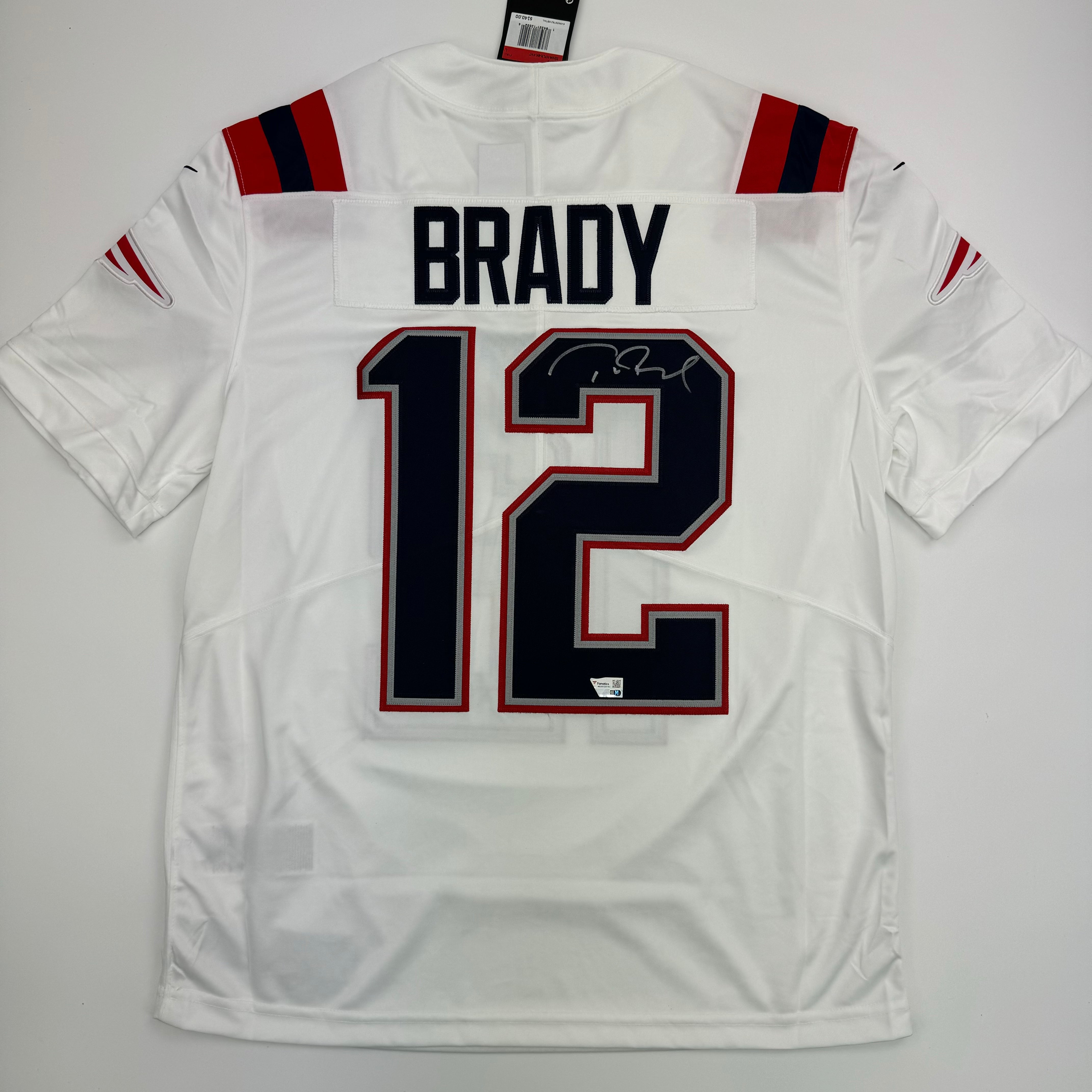 Autographed Tom Brady New England Patriots White Authentic Nike Limited Football Jersey