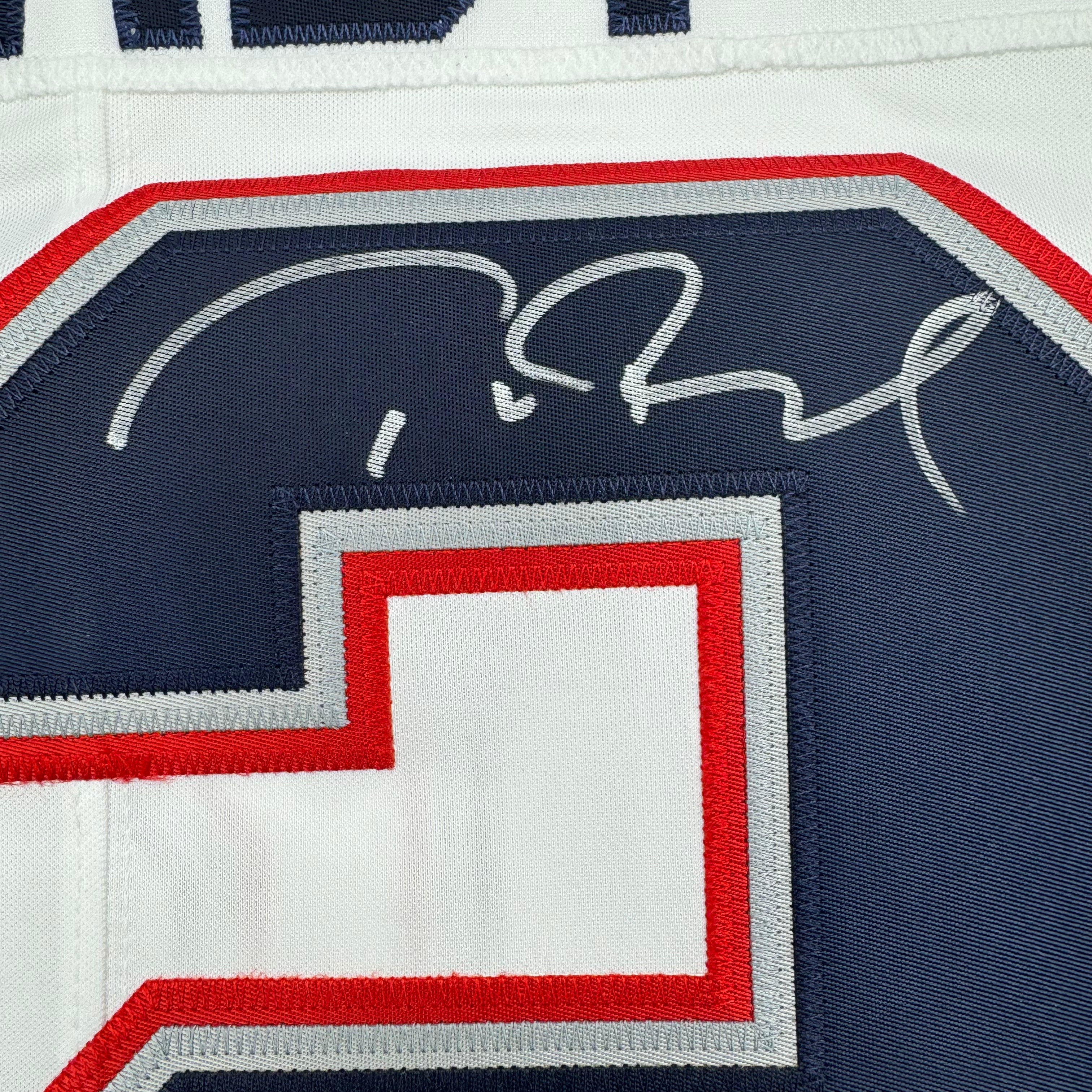 Autographed Tom Brady 35x39 New England Patriots White Authentic Nike Limited Framed Football Jersey