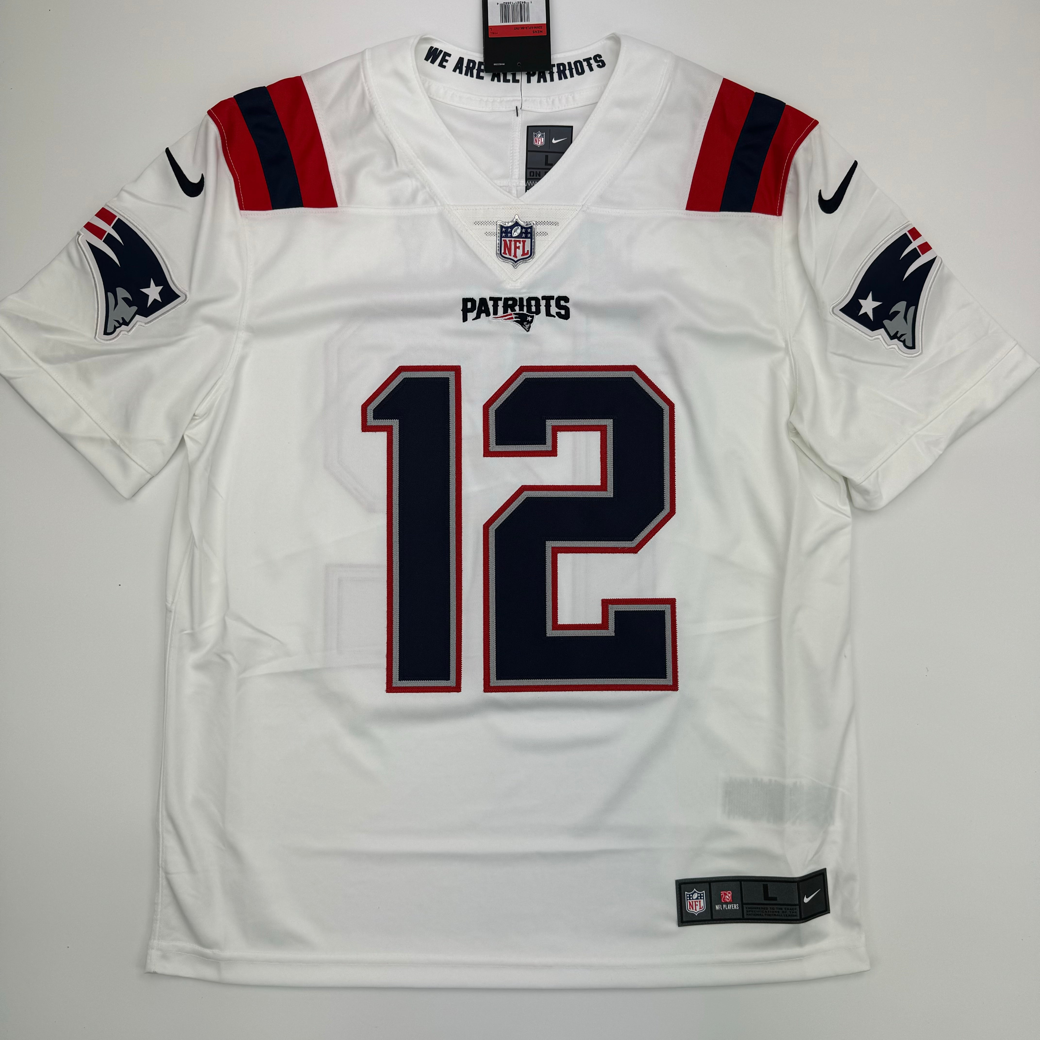 Autographed Tom Brady New England Patriots White Authentic Nike Limited Football Jersey