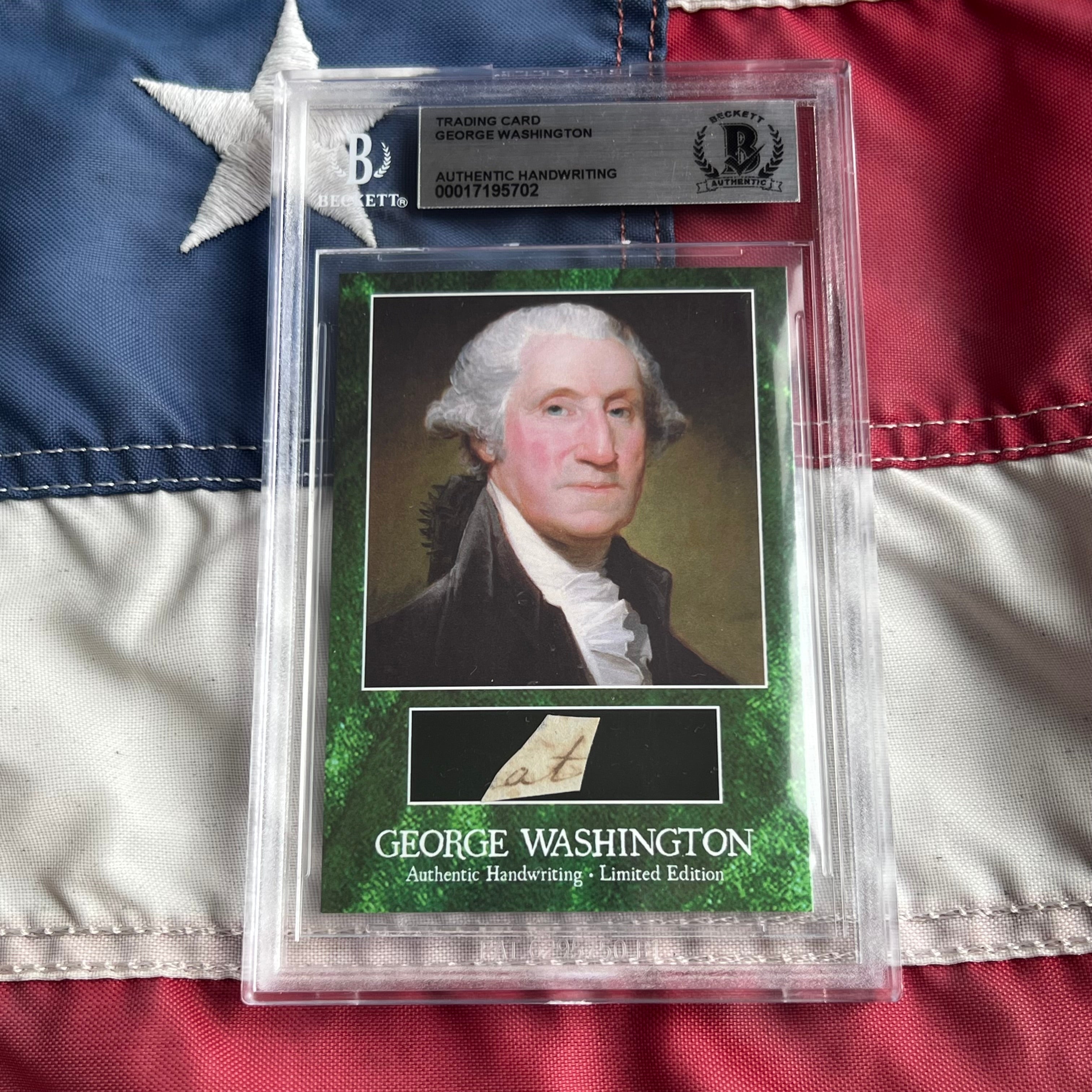 George Washington Beckett Encapsulated Handwriting Removed from an Autograph Letter Signed