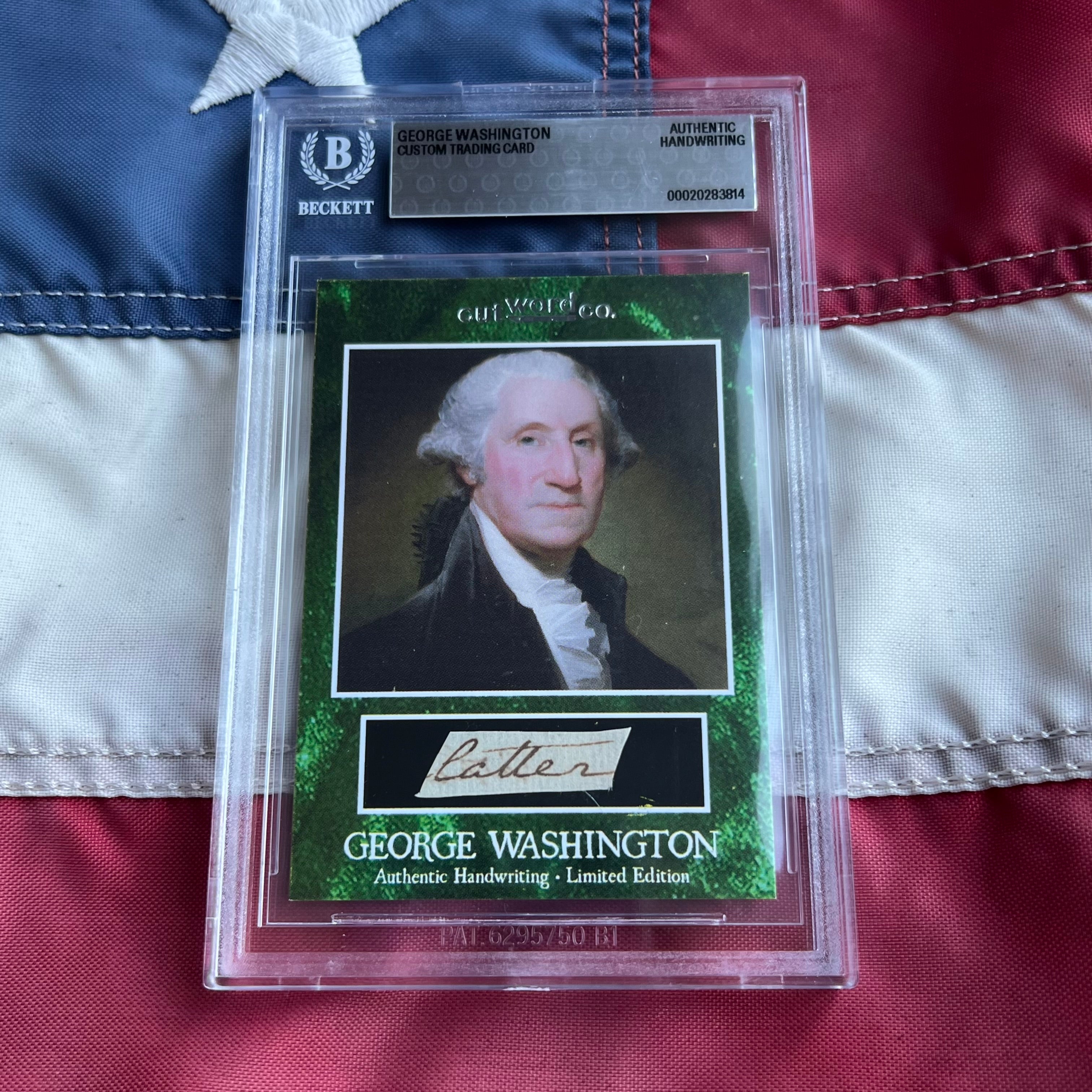 George Washington Beckett Encapsulated Handwriting Removed from an Autograph Letter Signed
