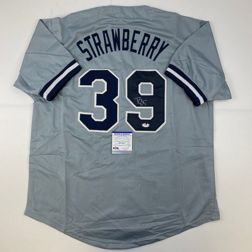 Autographed Darryl Strawberry New York Grey Baseball Jersey PSA/DNA COA