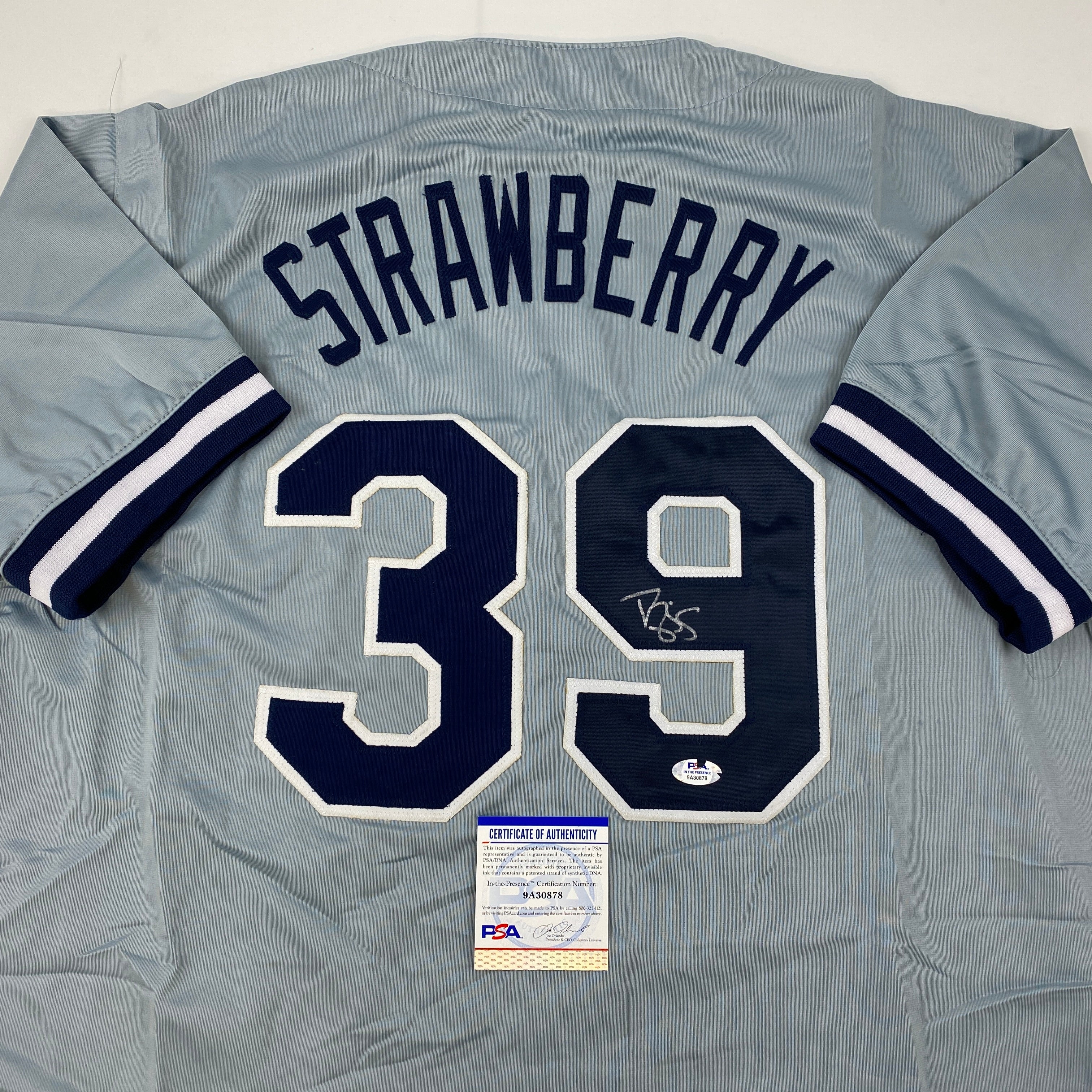 Autographed Darryl Strawberry New York Grey Baseball Jersey PSA/DNA COA