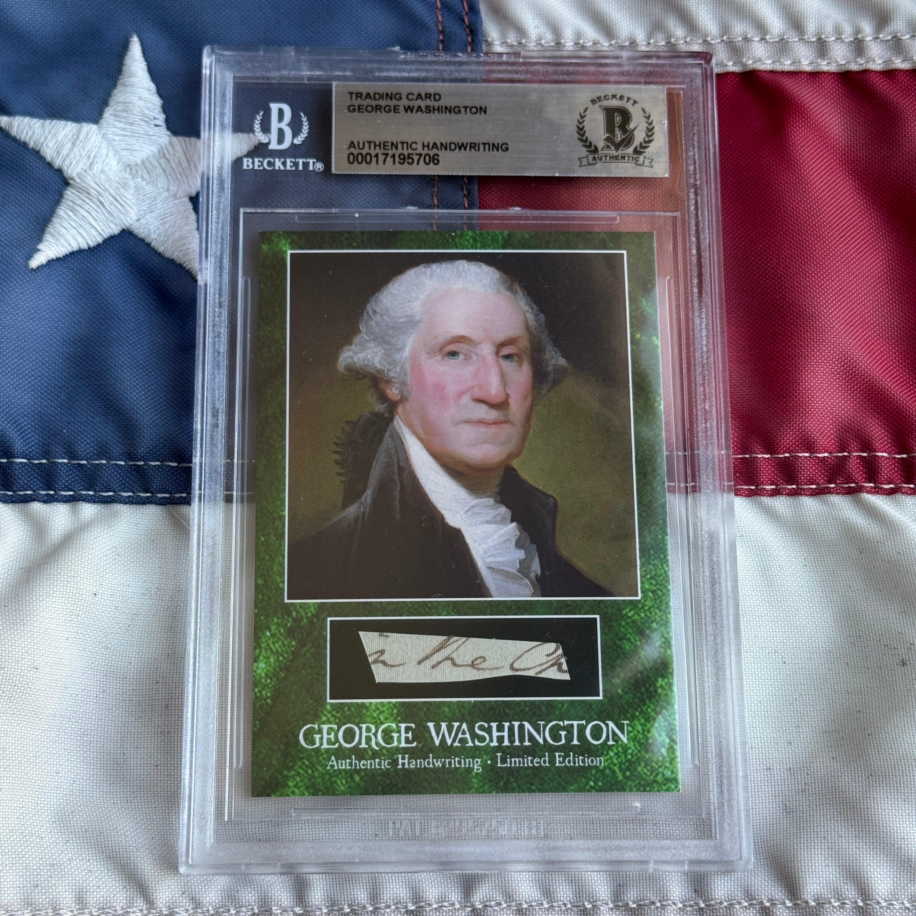 George Washington Beckett Encapsulated Handwriting Removed from an Autograph Letter Signed