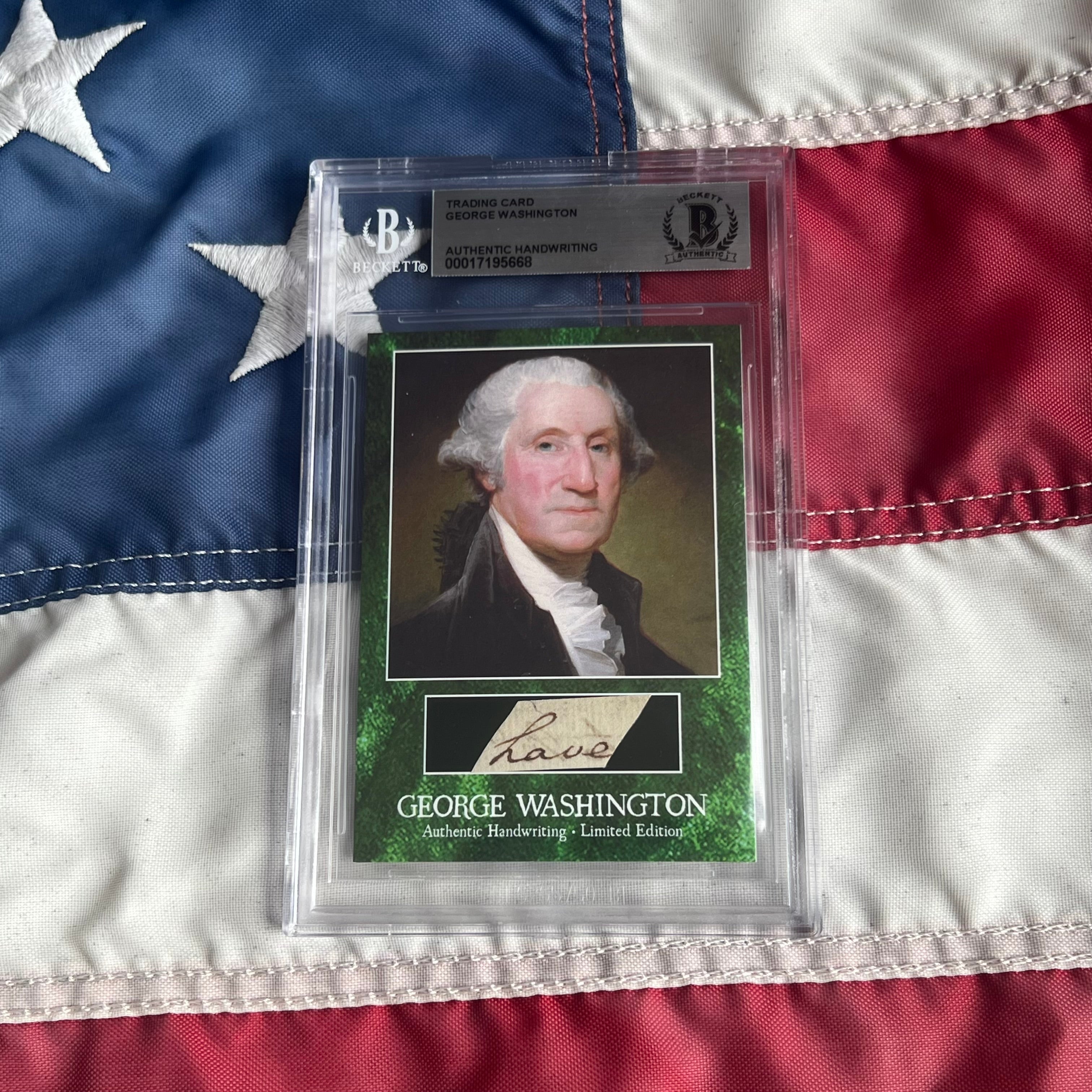 George Washington Beckett Encapsulated Handwriting Removed from an Autograph Letter Signed