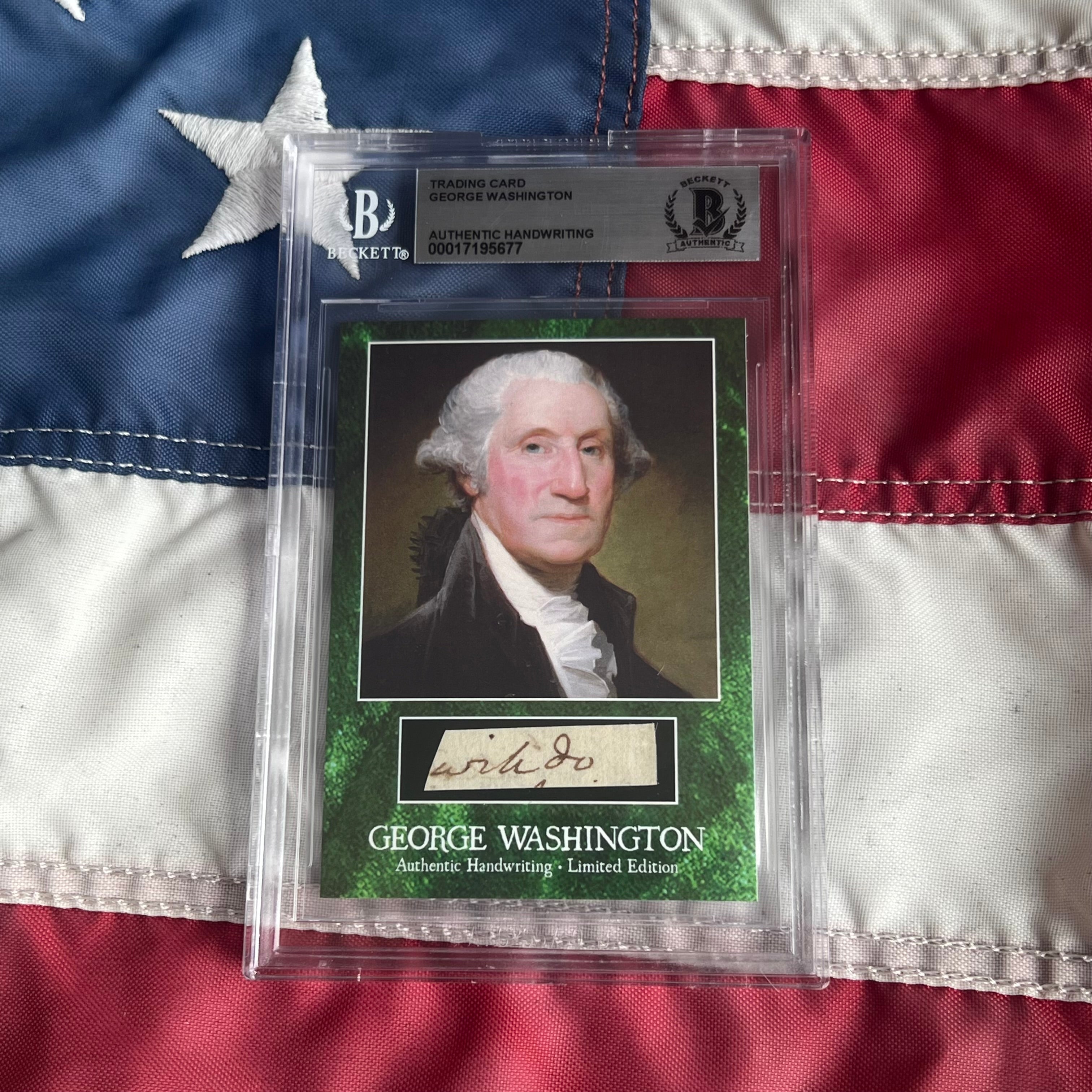 George Washington Beckett Encapsulated Handwriting Removed from an Autograph Letter Signed