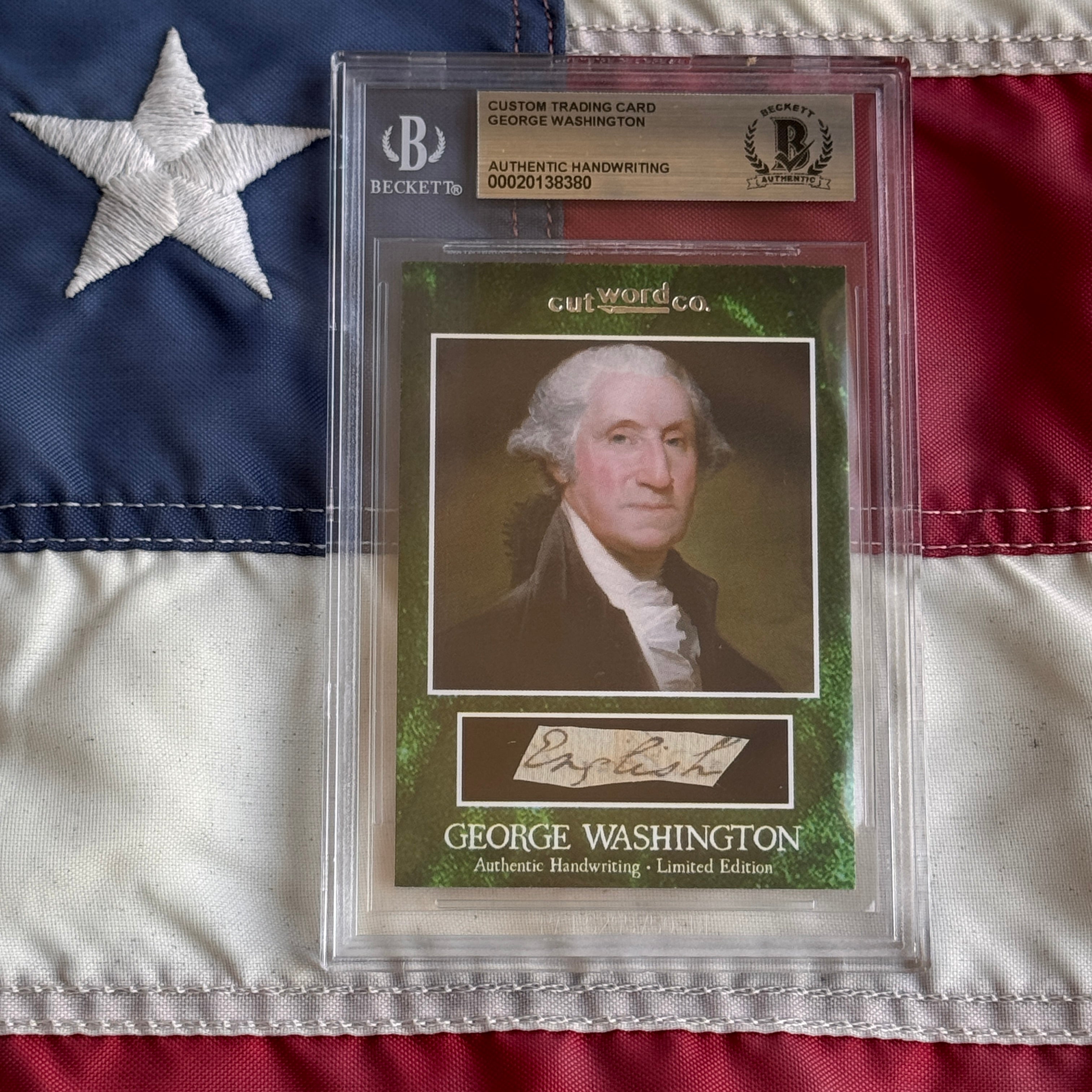 George Washington Beckett Encapsulated Handwriting Removed from an Autograph Letter Signed