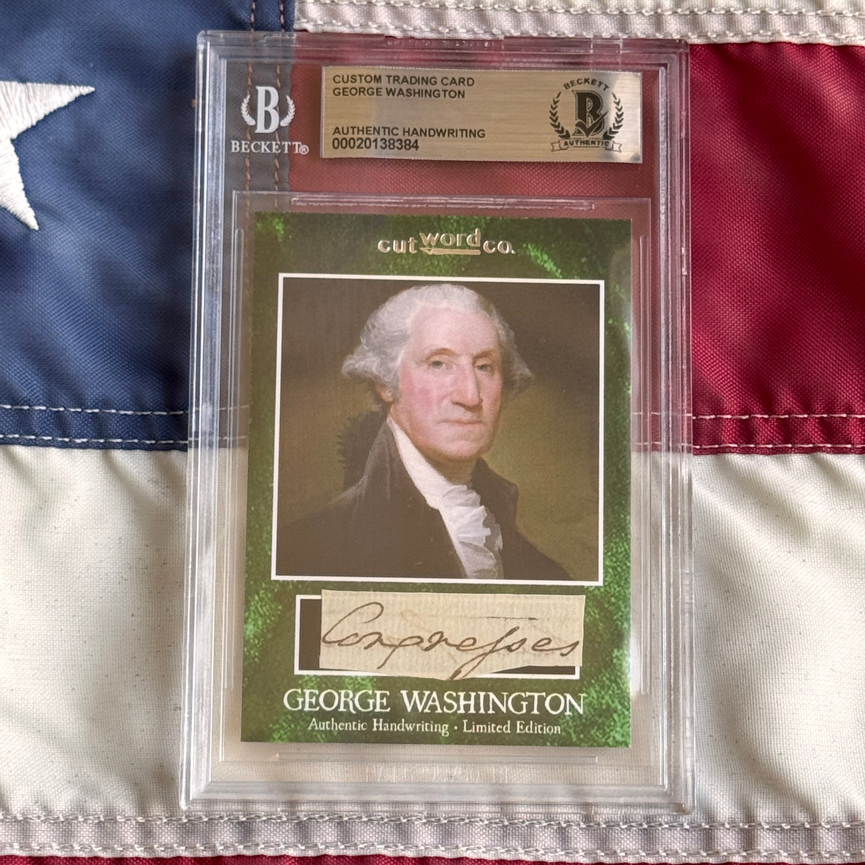 George Washington Beckett Encapsulated Handwriting Removed from an Autograph Letter Signed