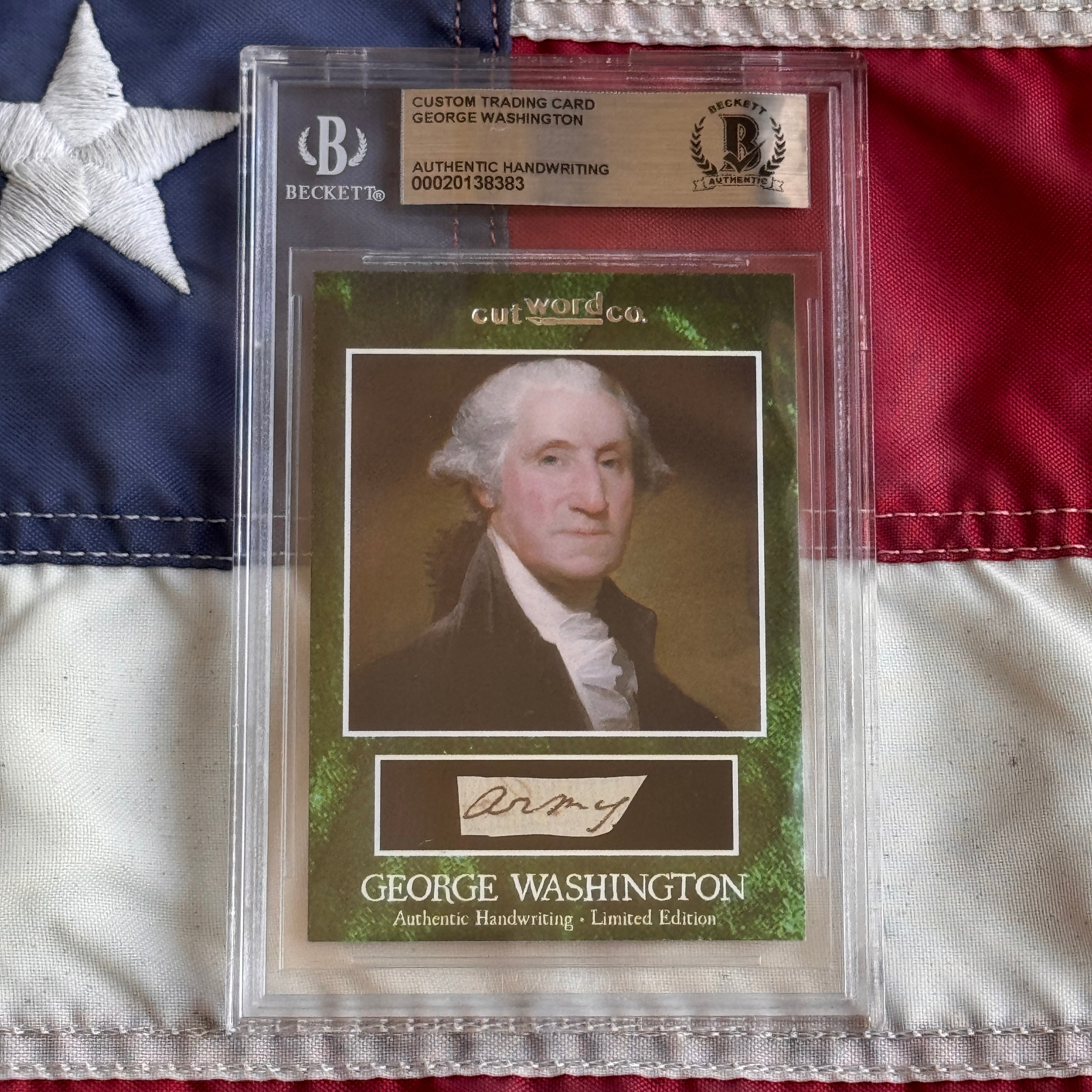 George Washington Beckett Encapsulated Handwriting Removed from an Autograph Letter Signed