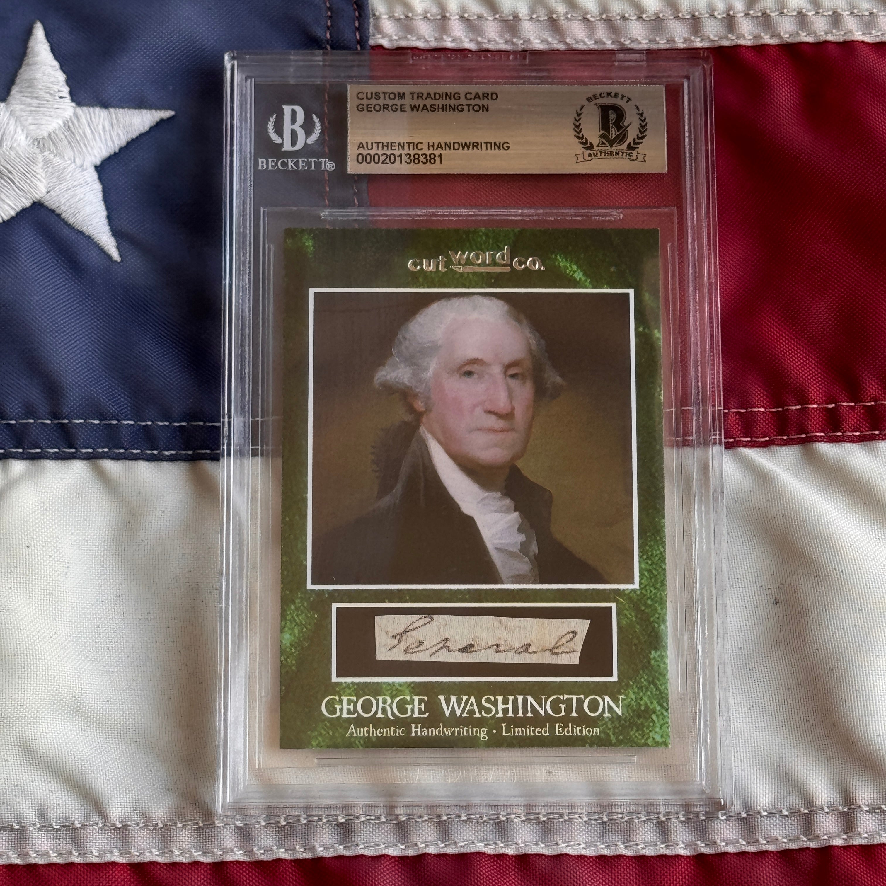 George Washington Beckett Encapsulated Handwriting Removed from an Autograph Letter Signed