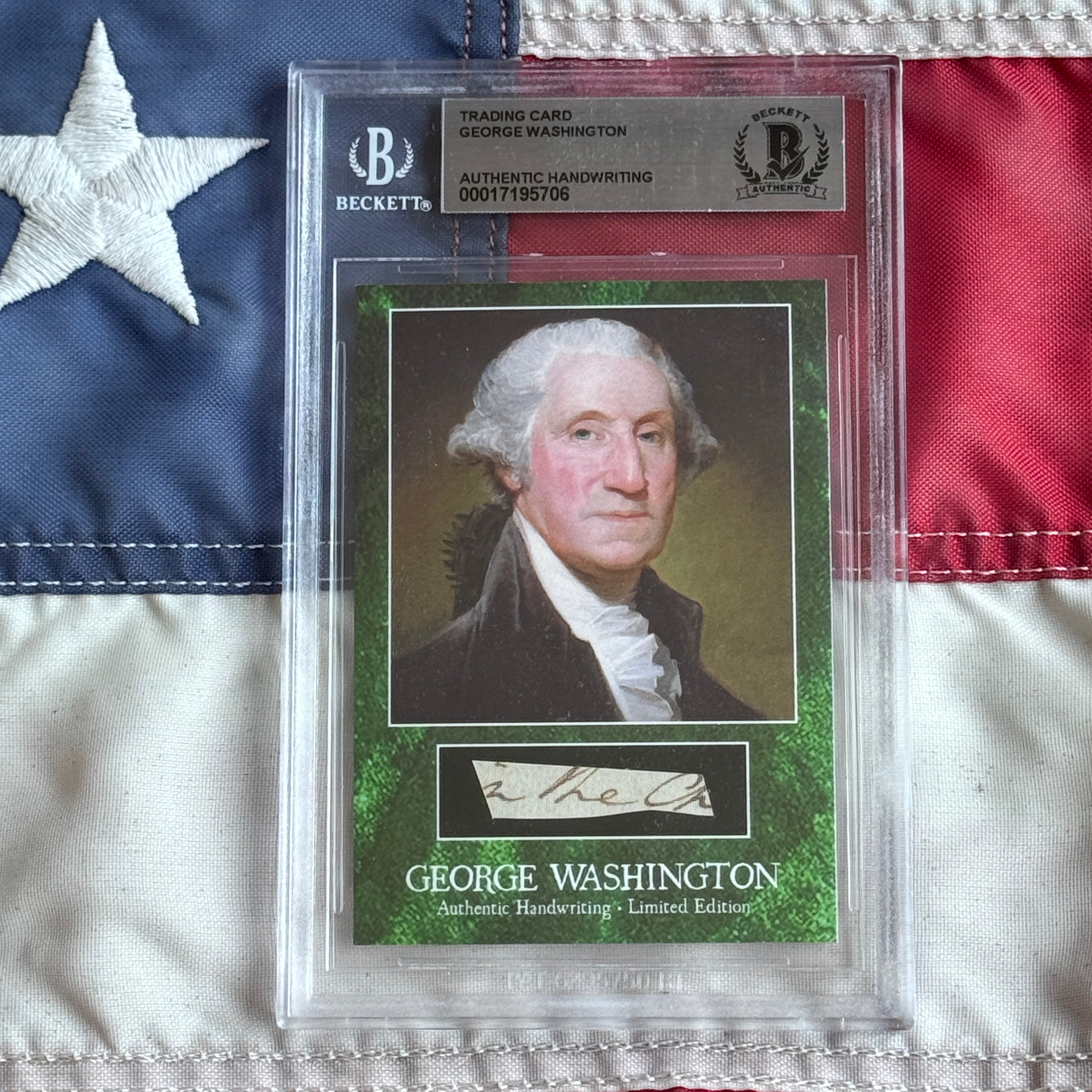 George Washington Beckett Encapsulated Handwriting Removed from an Autograph Letter Signed