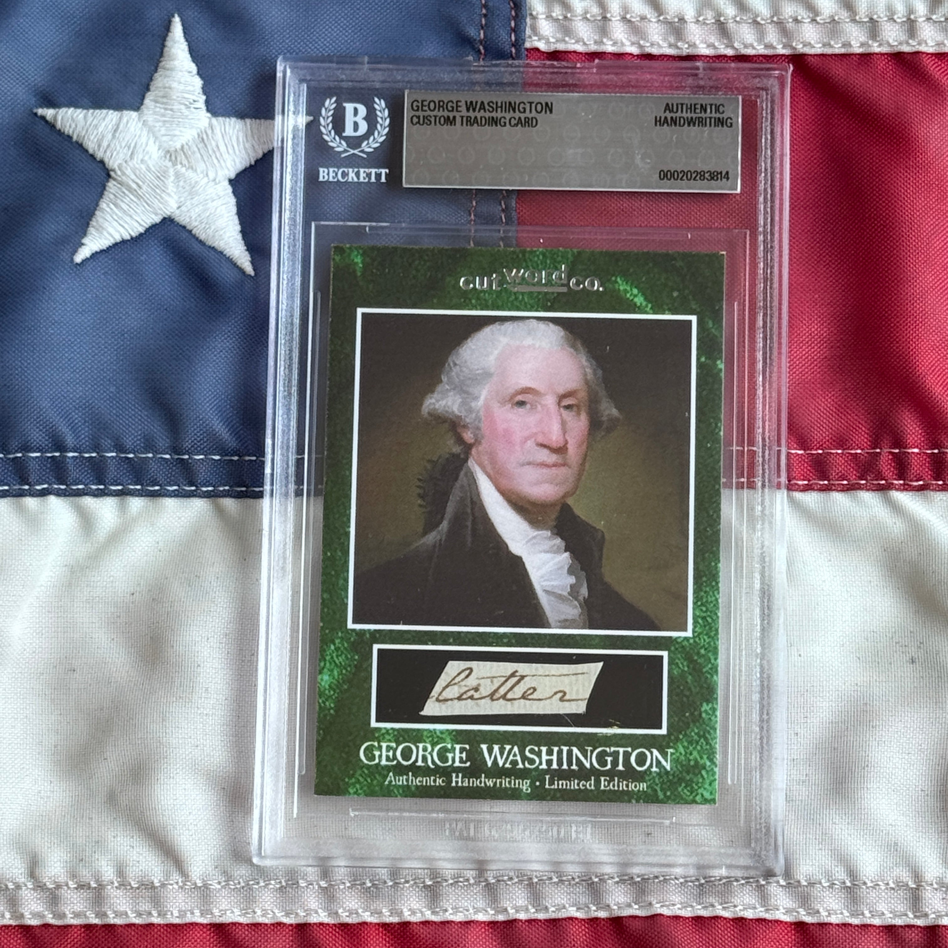 George Washington Beckett Encapsulated Handwriting Removed from an Autograph Letter Signed