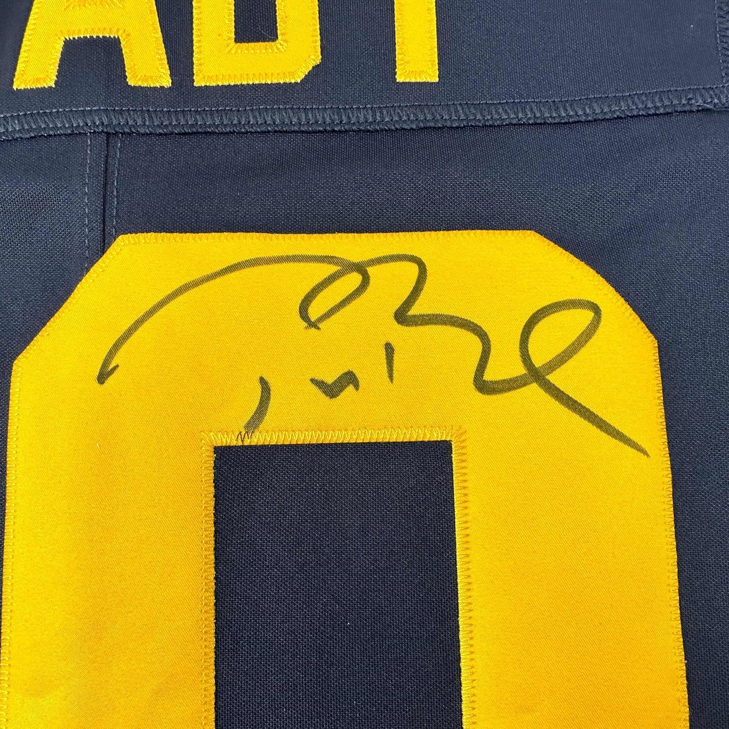 Autographed Tom Brady 35x39 Michigan Wolverines Blue Authentic Limited Football Framed Jersey