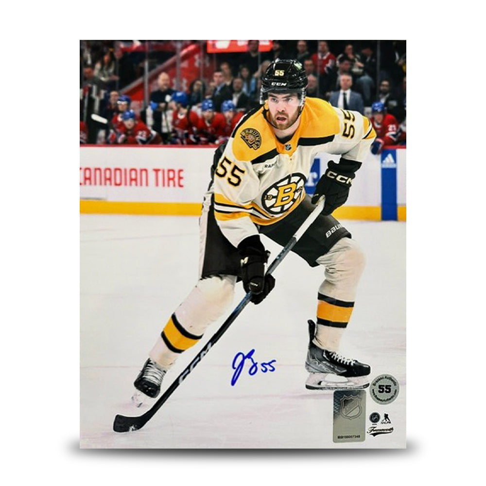 Autographed Justin Brazeau in Action Boston Bruins 11" x 14" Hockey Photo