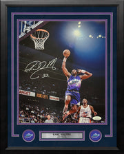 Autographed Karl Malone in Action Utah Jazz 11" x 14" Framed Basketball Photo
