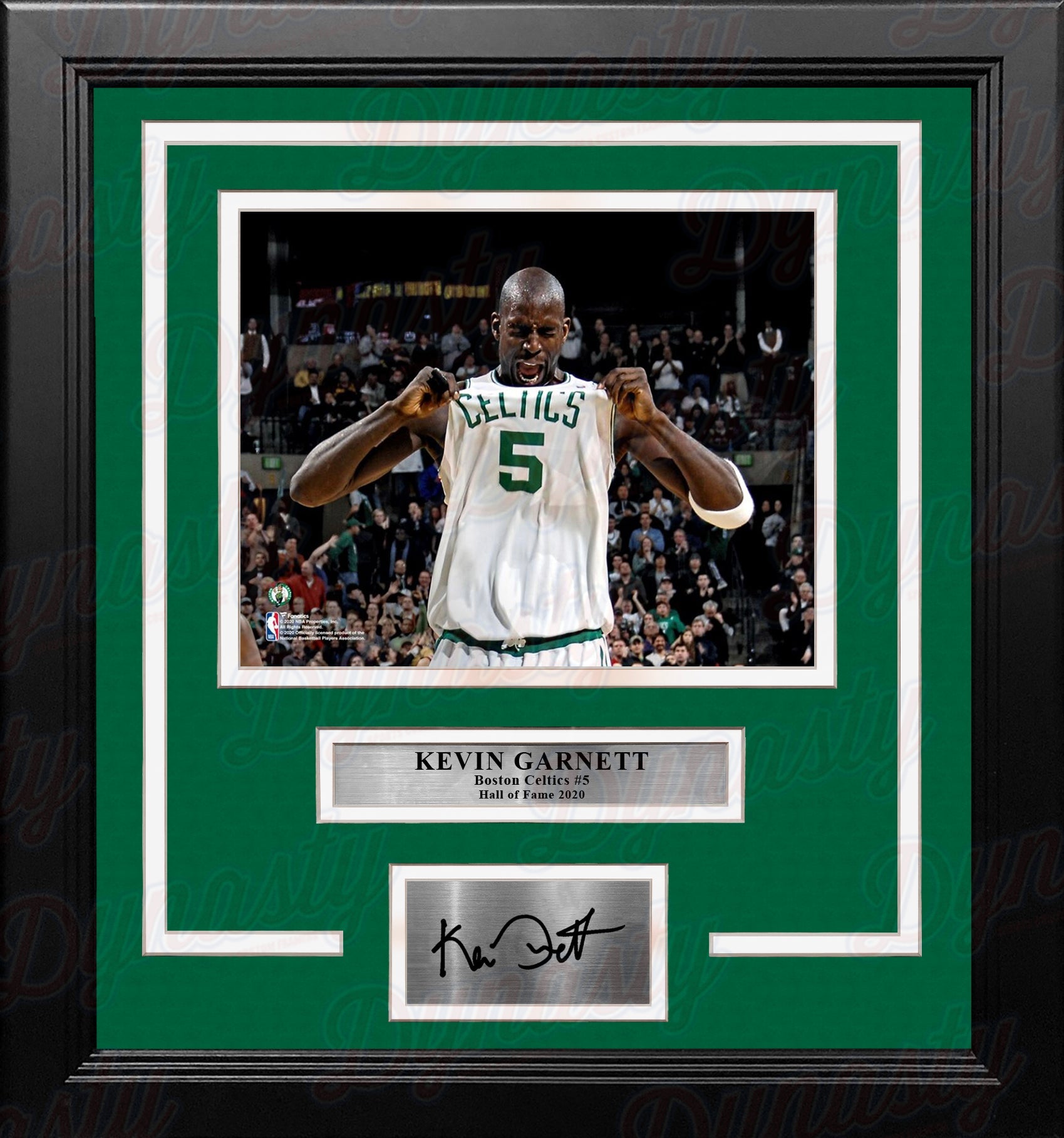 Autographed Kevin Garnett Celebration Boston Celtics 8" x 10" Framed Basketball Photo