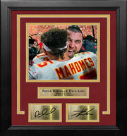 Patrick Mahomes & Travis Kelce Super Bowl LVII Champs Chiefs 8x10 Framed Photo with Laser Autographs