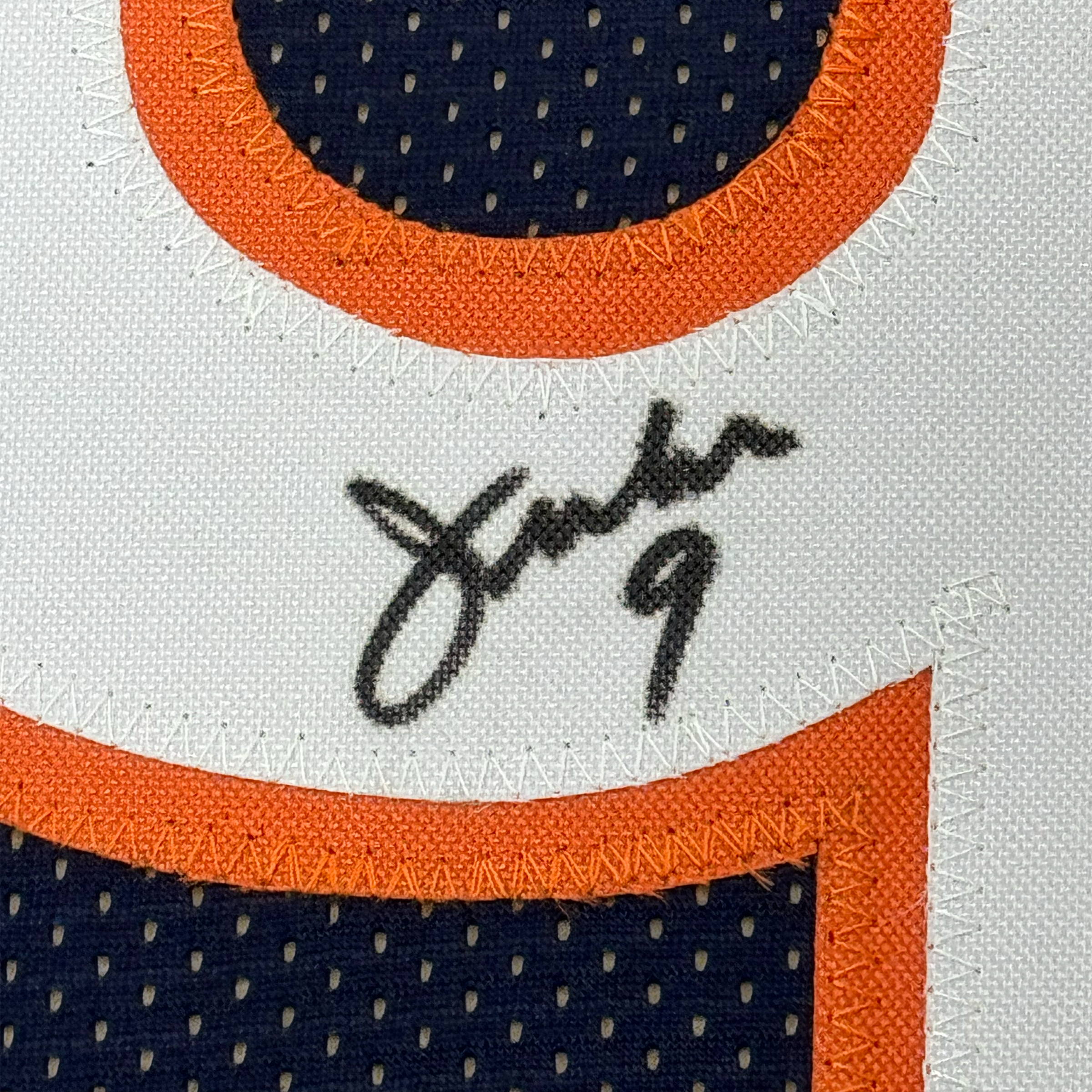 Autographed Jim McMahon 35x39 Chicago Blue Framed Football Jersey