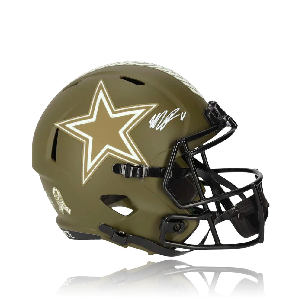 Autographed Micah Parsons Dallas Cowboys Salute to Service Speed Mini Helmet