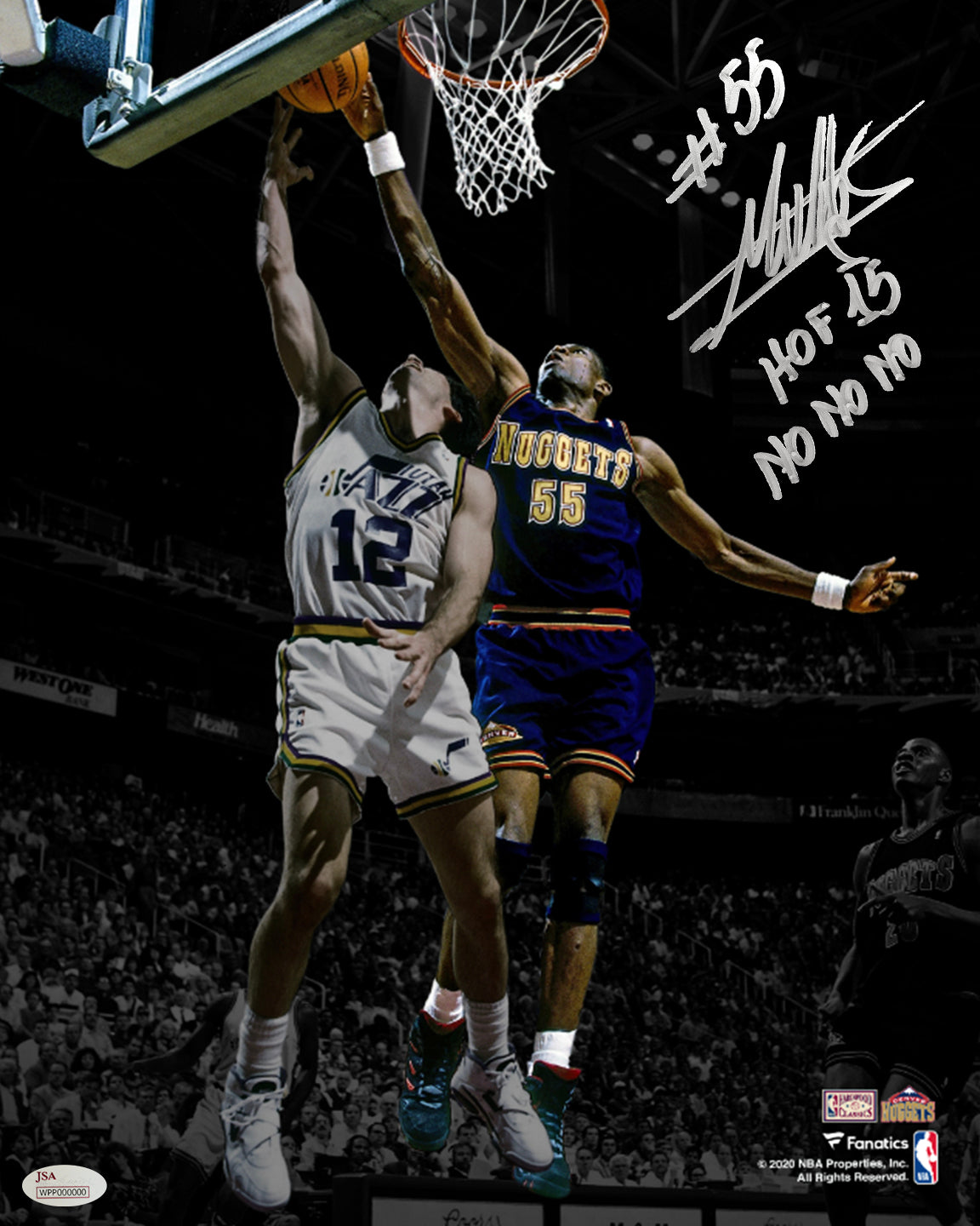 Autographed Dikembe Mutombo Denver Nuggets 16x20 Basketball Photo