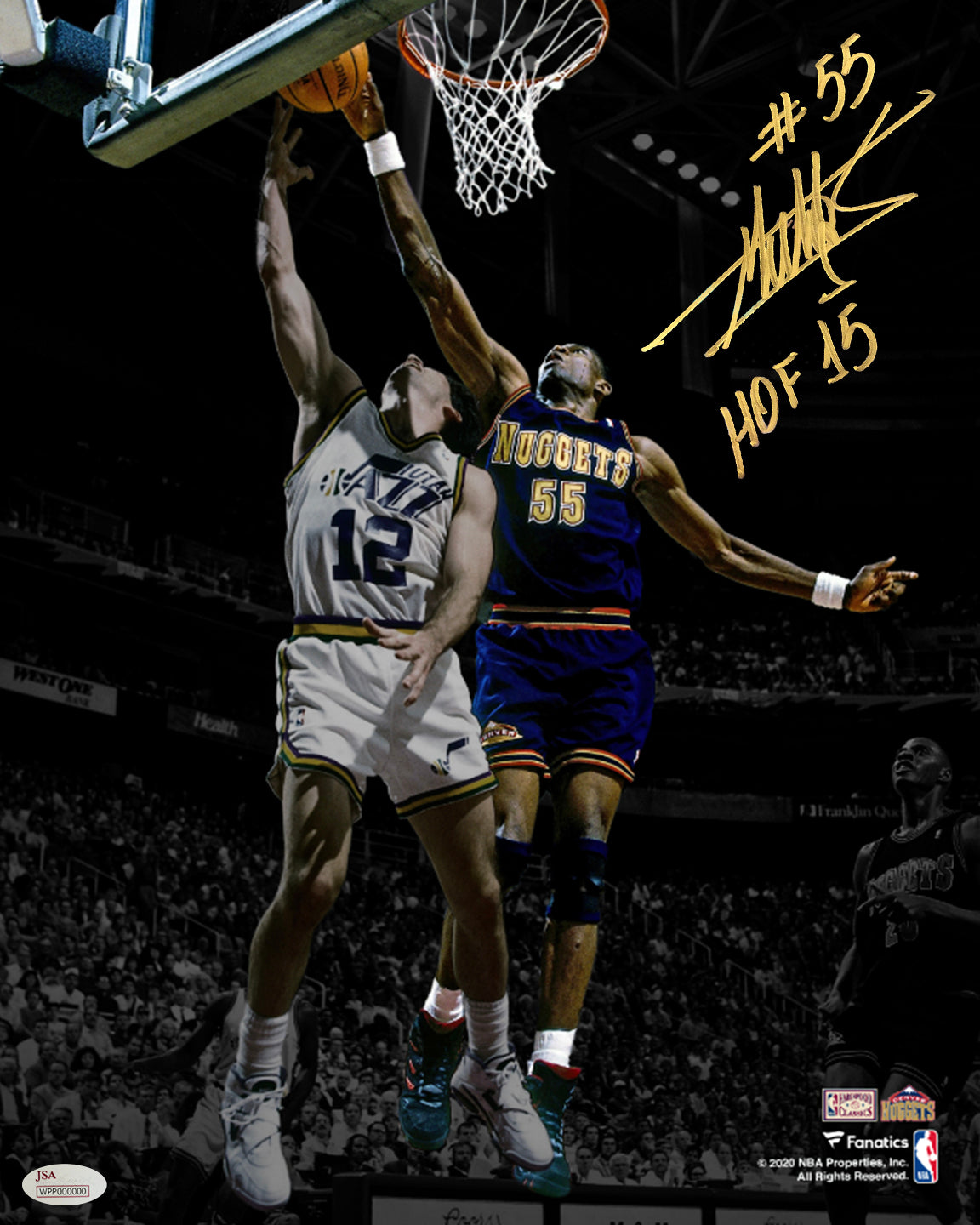 Autographed Dikembe Mutombo Denver Nuggets 16x20 Basketball Photo