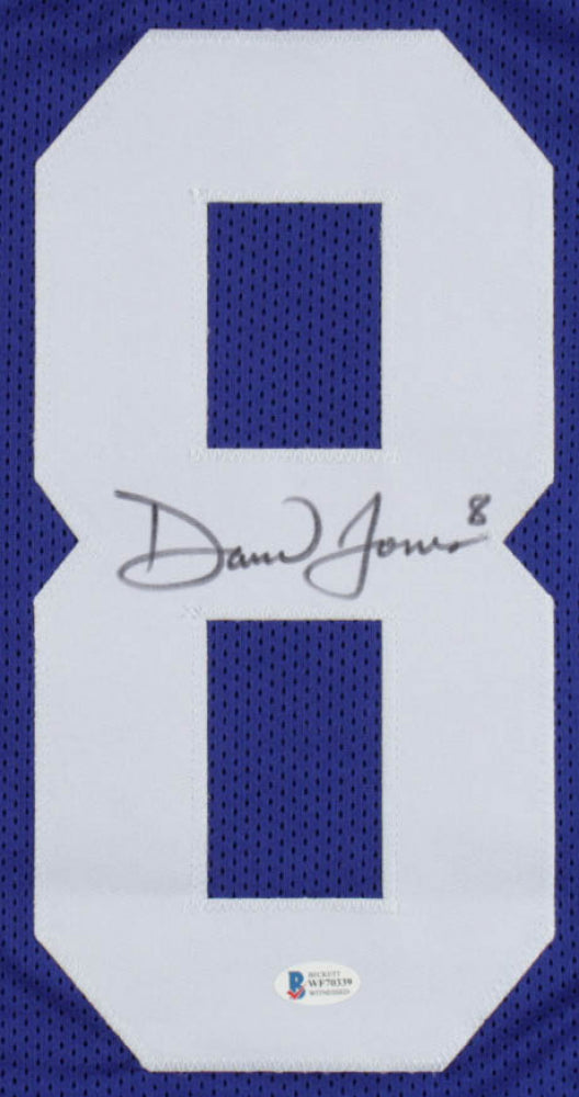 Autographed Daniel Jones New York Giants Royal Blue Football Jersey