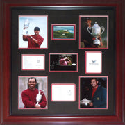 Autographed Tiger Woods Tiger Slam Scorecards Deluxe Framed Tribute Piece
