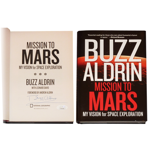 Autographed Buzz Aldrin NASA "Mission To Mars" Book