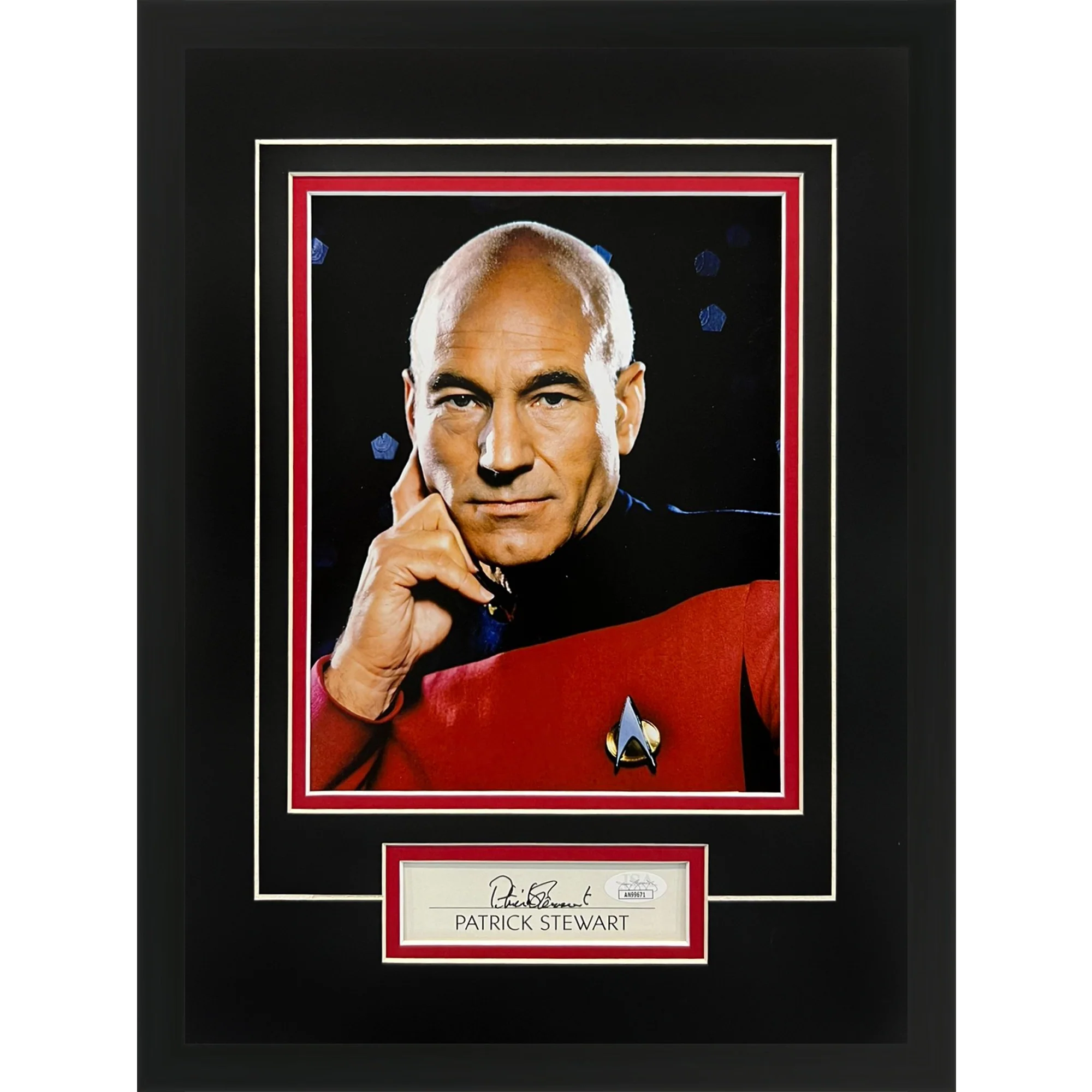 Autographed Patrick Stewart Star Trek 8x10 Photo Signature Series Framed Photo