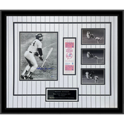 Autographed Reggie Jackson New York Yankees (3 WS HR) Deluxe Framed 8x10 Photo with 1977 World Series Replica Ticket Stub