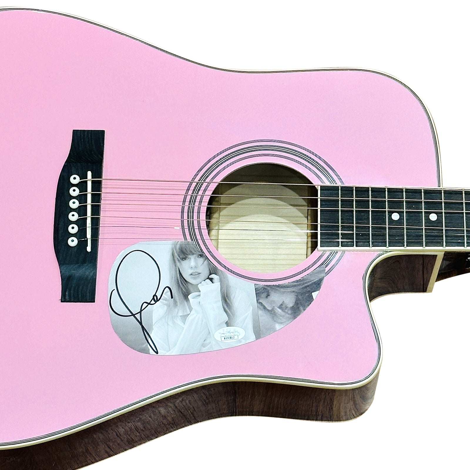 Autographed Taylor Swift Pink Acoustic Guitar