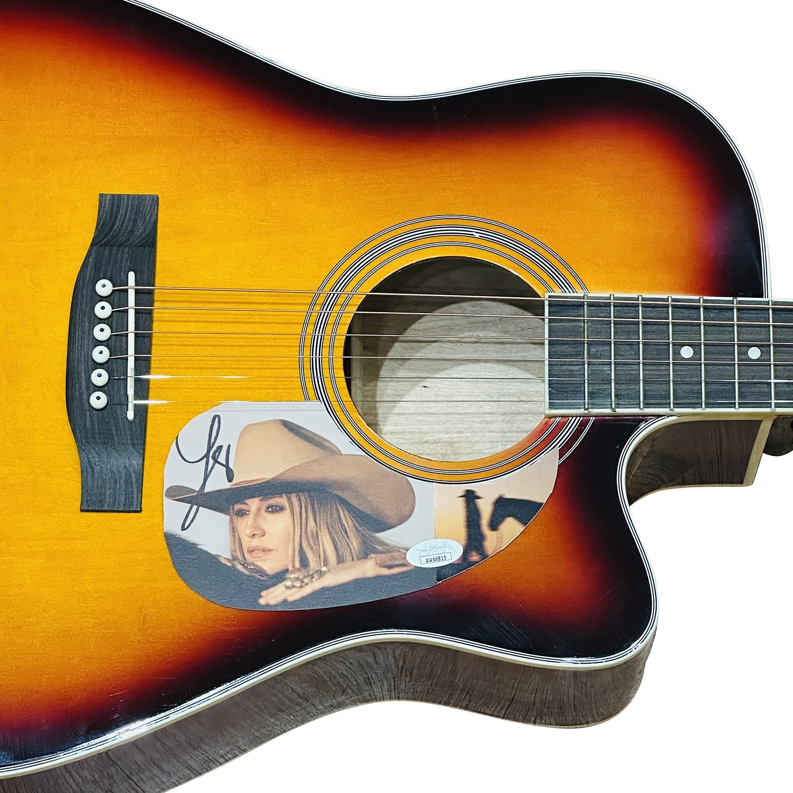 Autographed Lainey Wilson Sunburst Acoustic Guitar