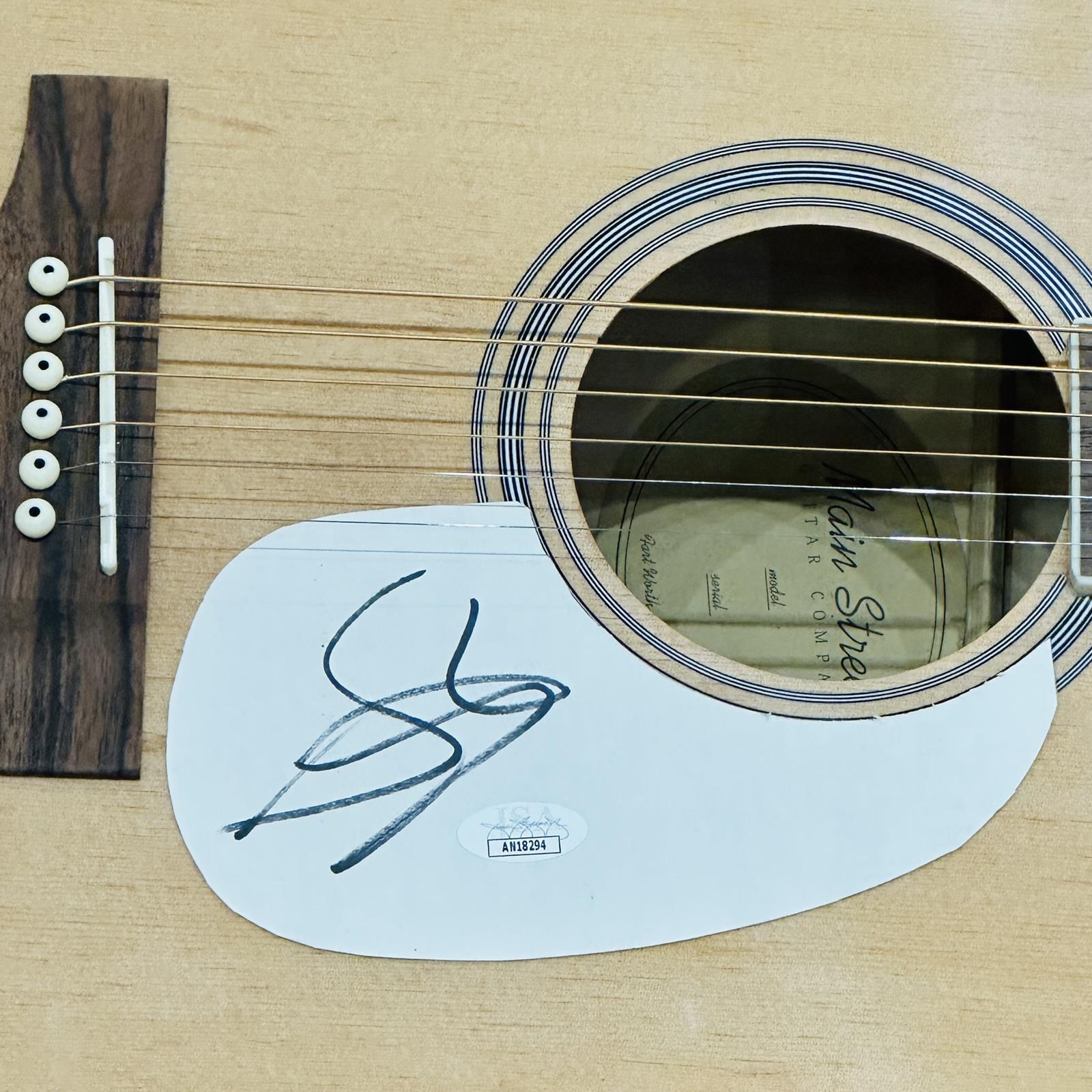 Autographed Steven Tyler Aerosmith Natural Acoustic Guitar