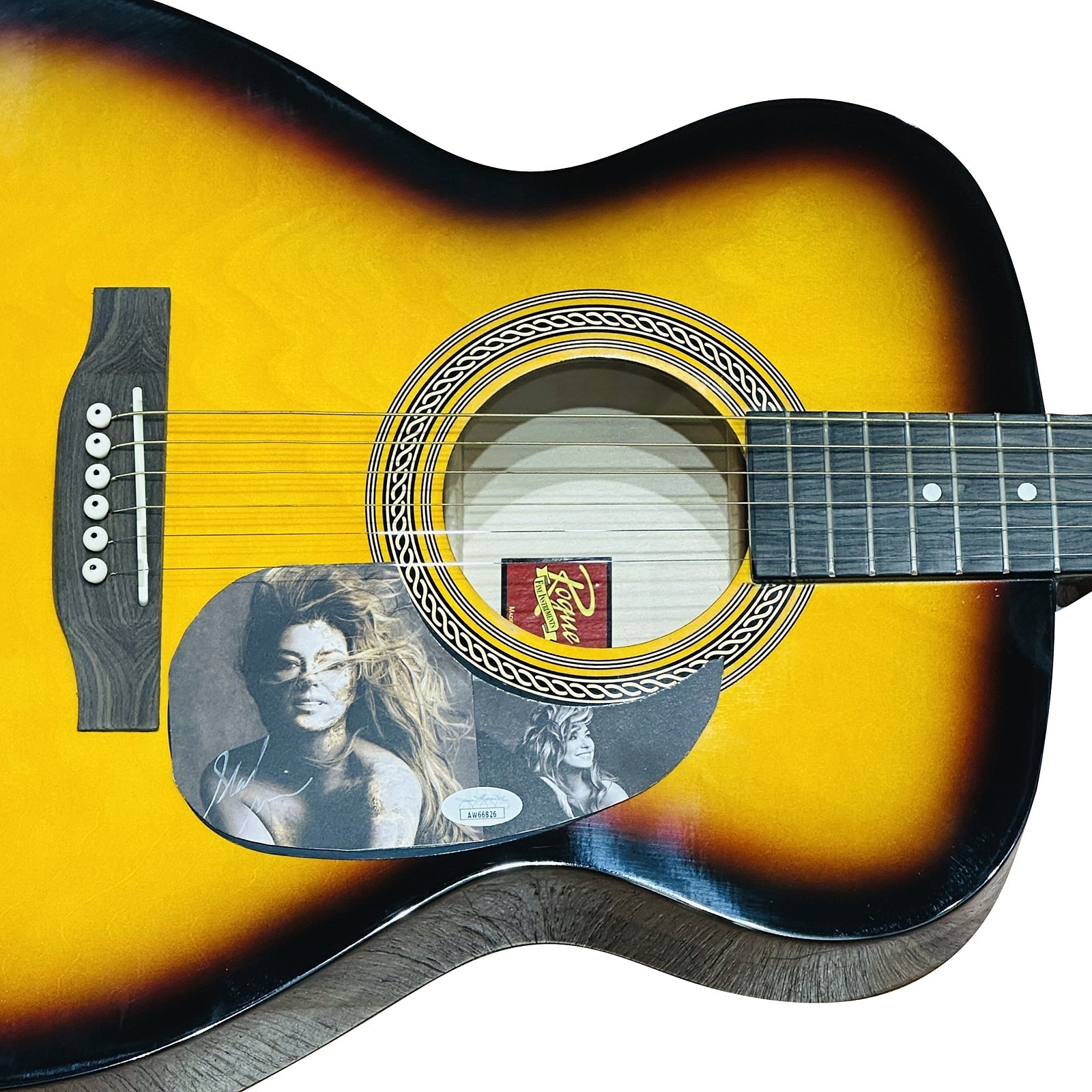Autographed Shania Twain Sunburst Acoustic Guitar