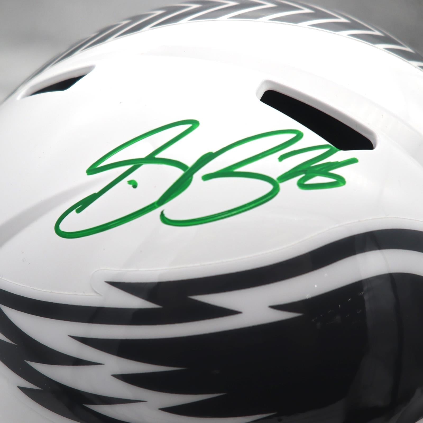 Autographed Saquon Barkley Philadelphia Eagles Salute To Service Deluxe Full-Size Replica Helmet
